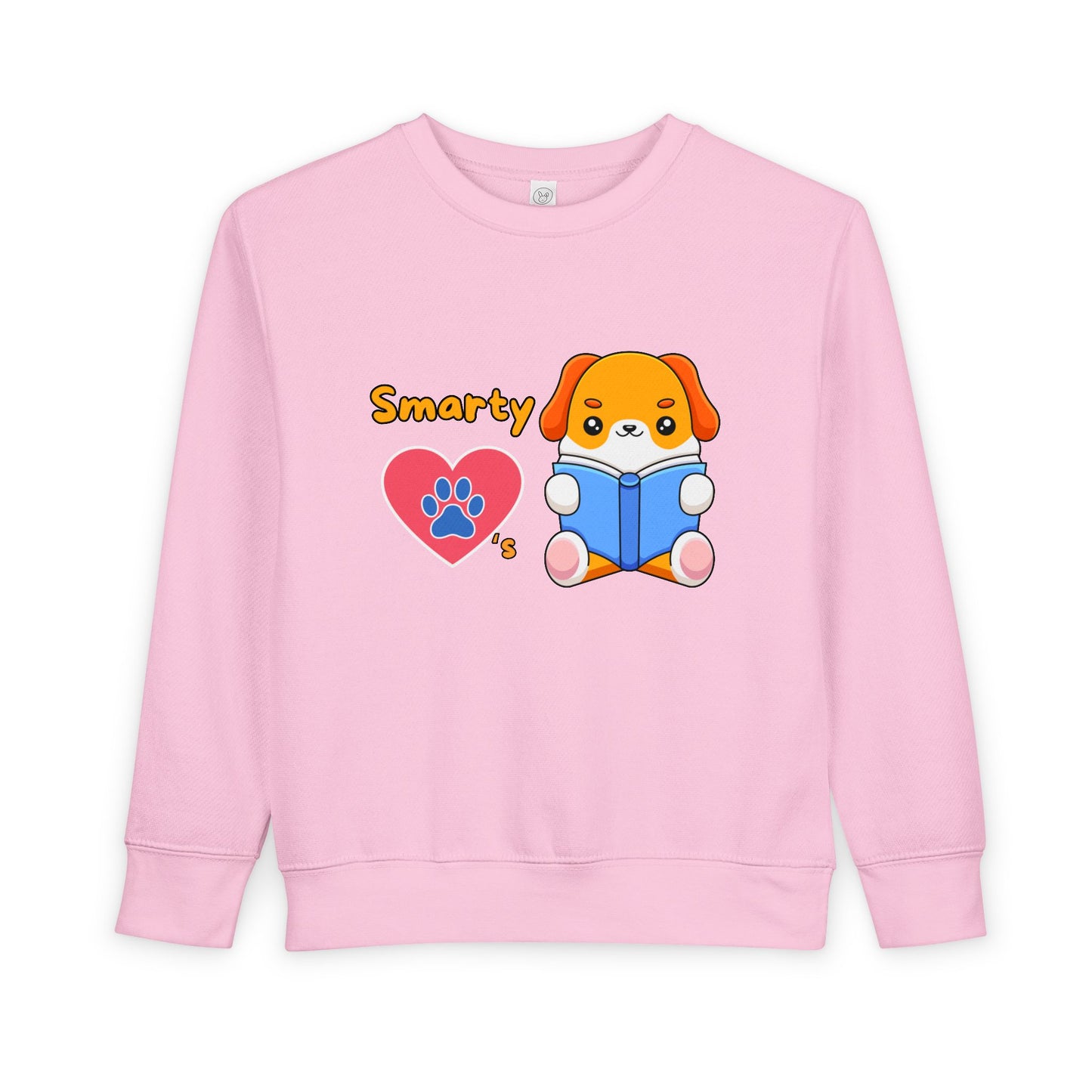 Toddler Smarty Paws Sweatshirt โ Cute Reading Puppy Crewneck for Little Learners
