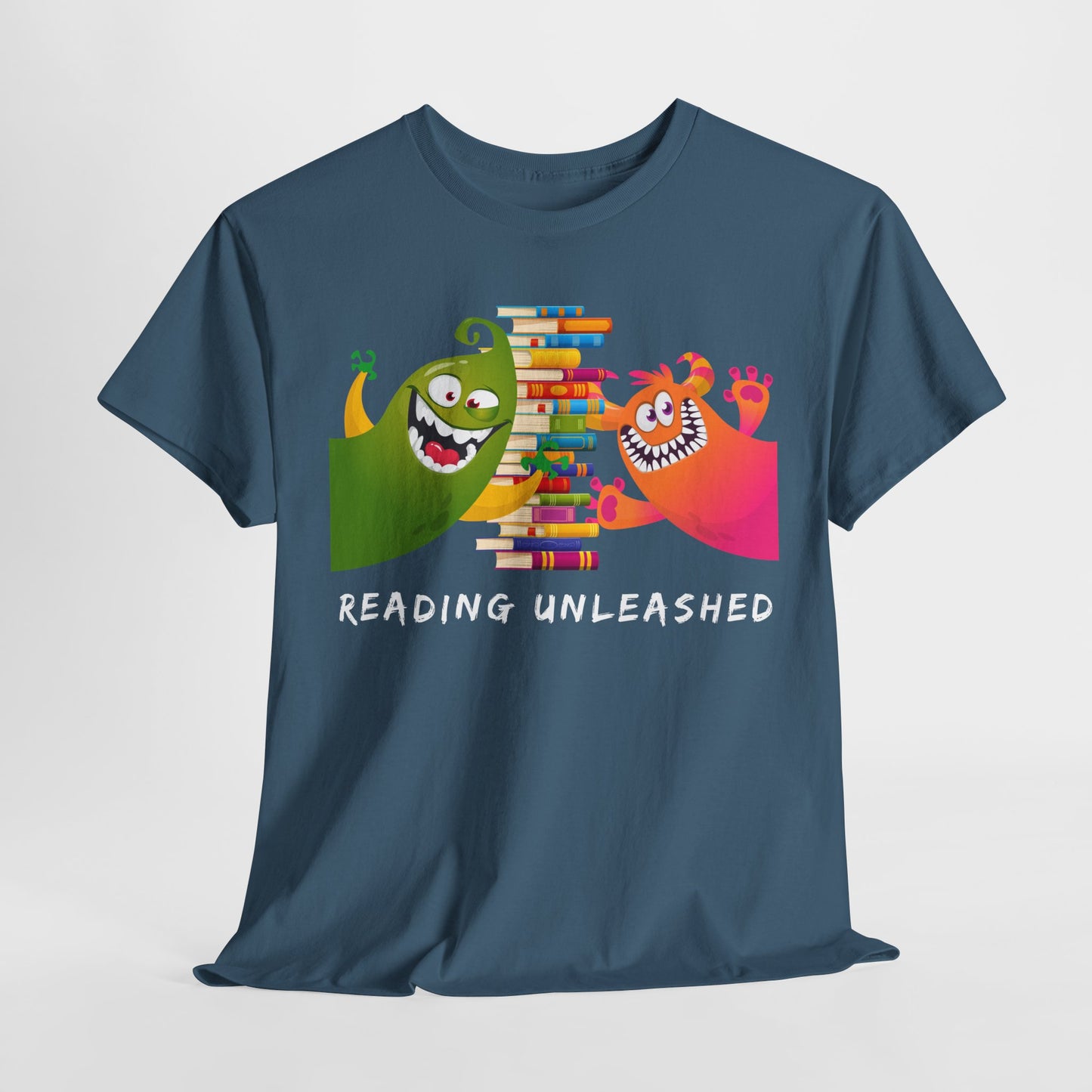 Teen/Adult Unisex “Reading Unleashed” Tee – Bold Book Lover Shirt for Wild Readers & Literacy Advocates