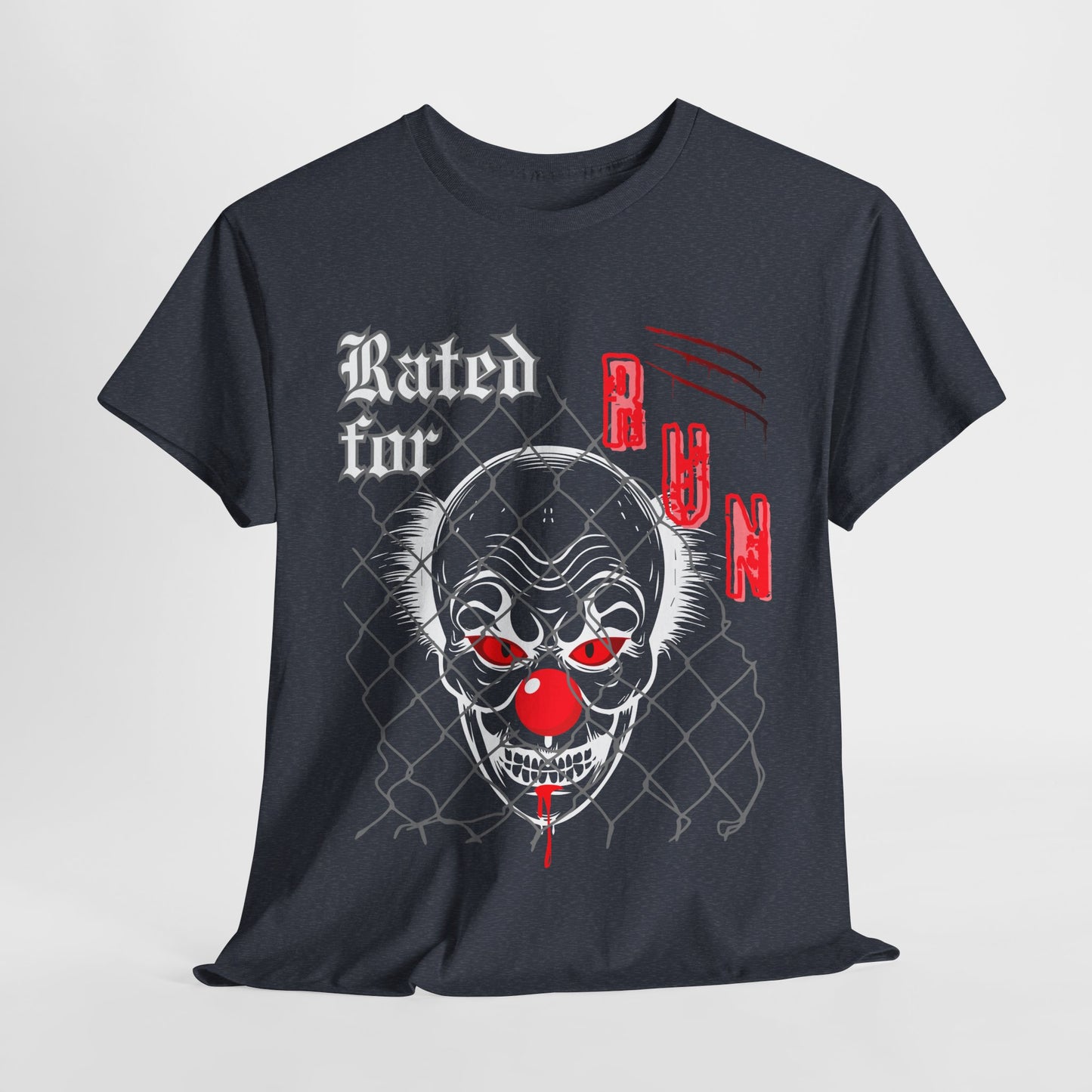 Teen/Adult Unisex Rated for Run T-Shirt – Creepy Clown Horror Graphic Tee