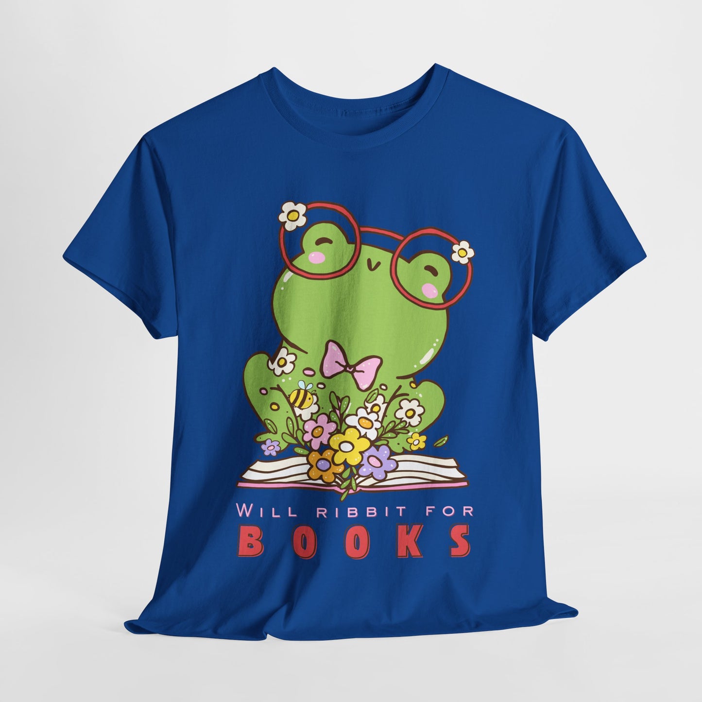 Teen/Adult Unisex “Will Ribbit for Books” Frog Tee