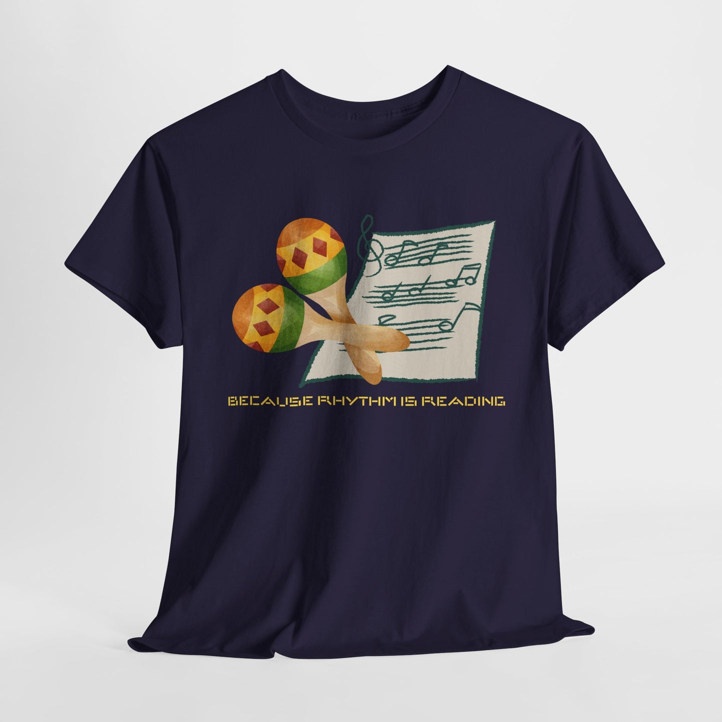 Teen/Adult Unisex Because Rhythm Is Reading Tee