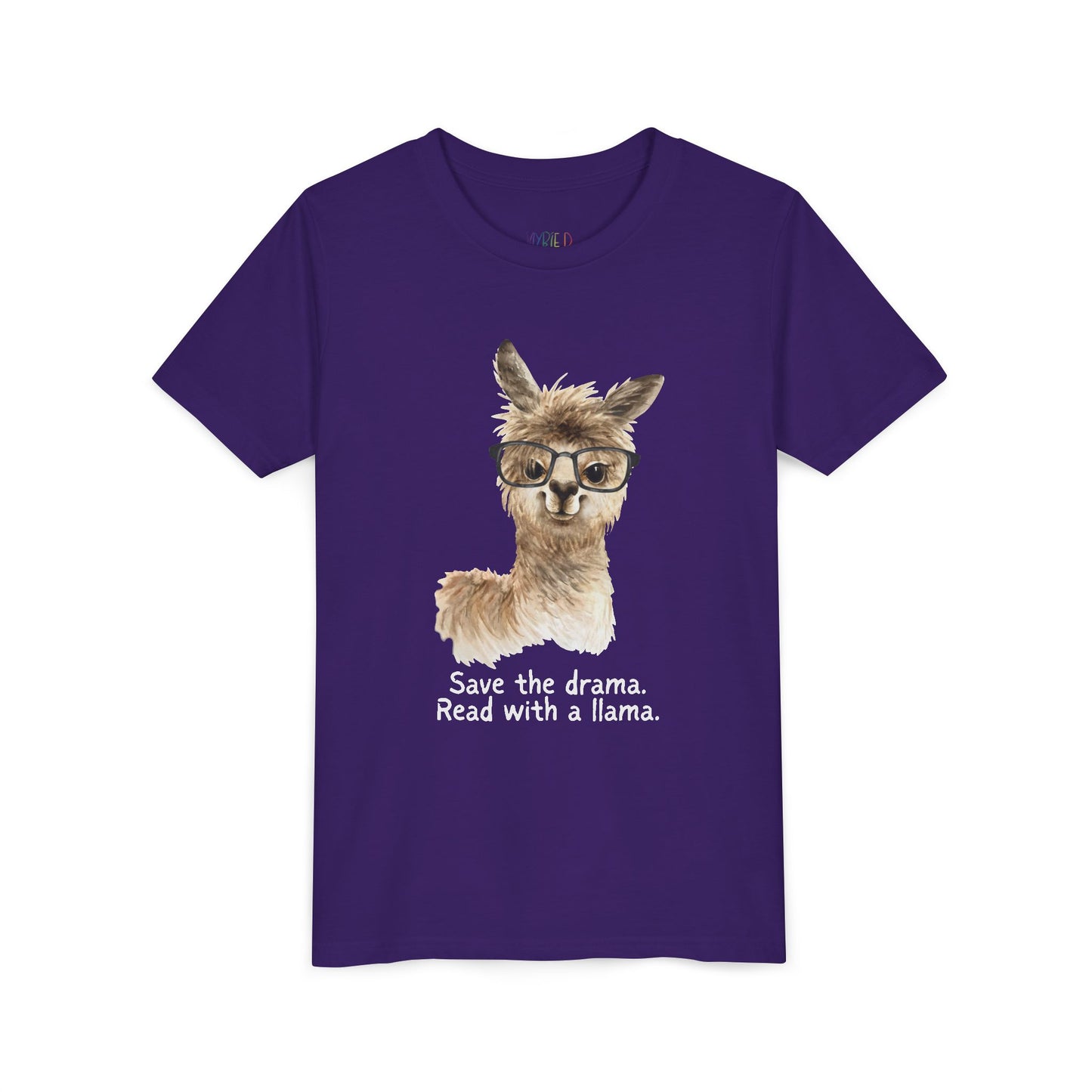 Youth Save the Drama, Read with a Llama T-Shirt β Funny Animal Book Lover Tee