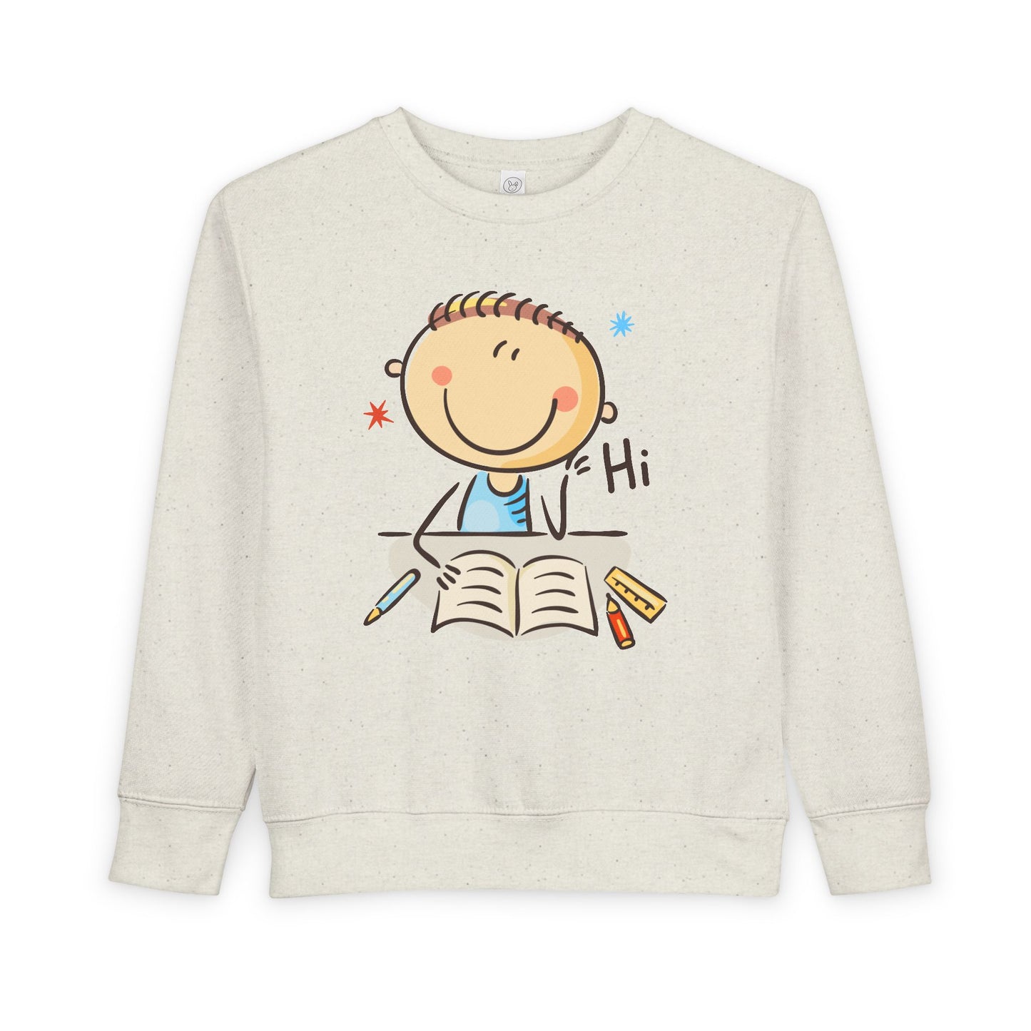Toddler Hi There Reader Sweatshirt β Cheerful Learning Crewneck for Little Bookworms