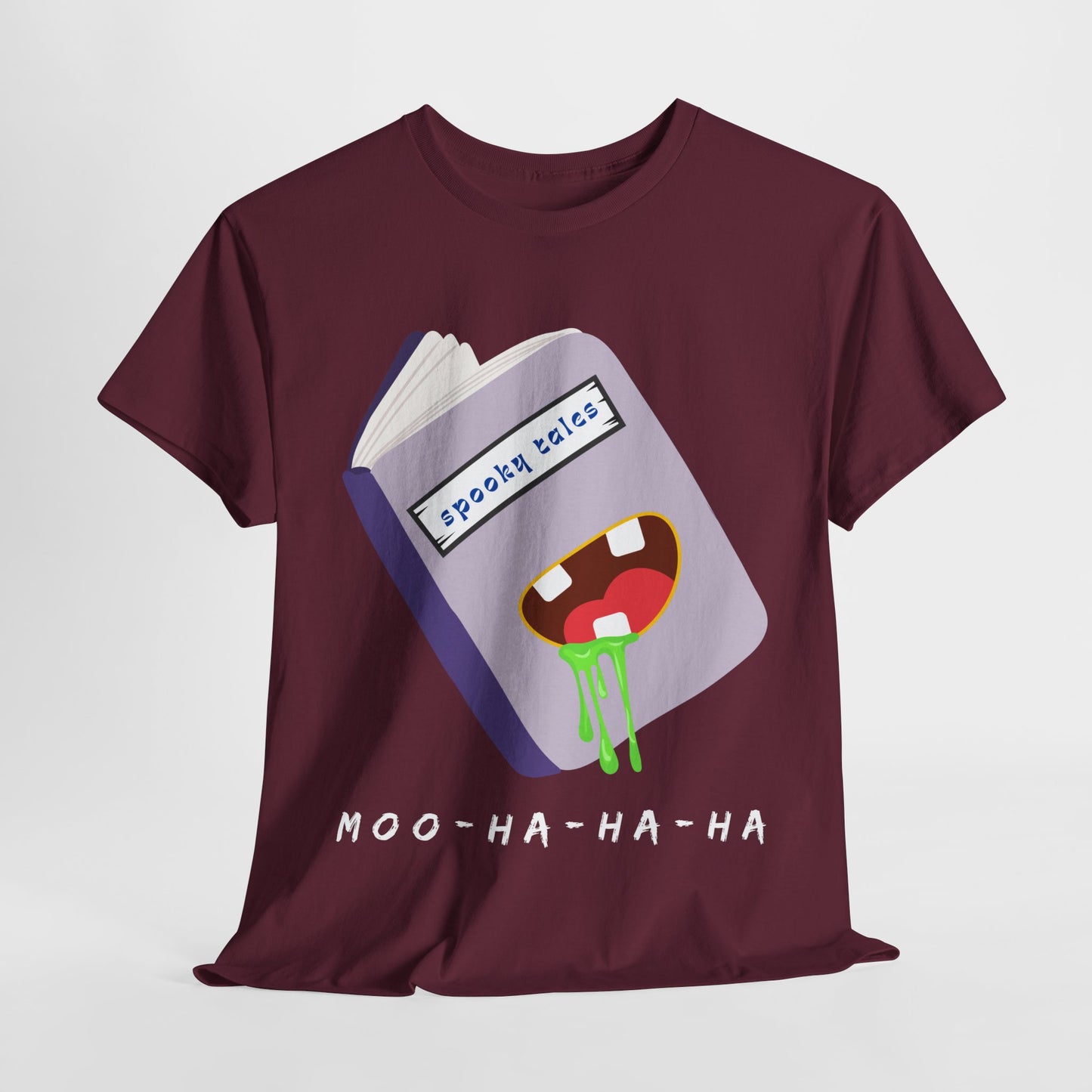 Teen/Adult Unisex Moo-Ha-Ha-Ha β Spooky Tales Monster Book Tee