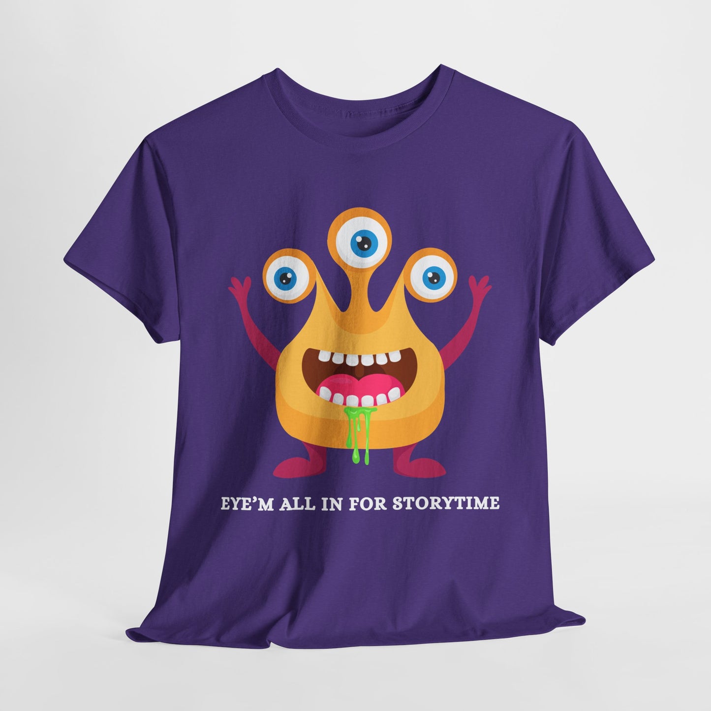 Teen/Adult Unisex Eye’m All In for Storytime – Funny Monster Book Tee