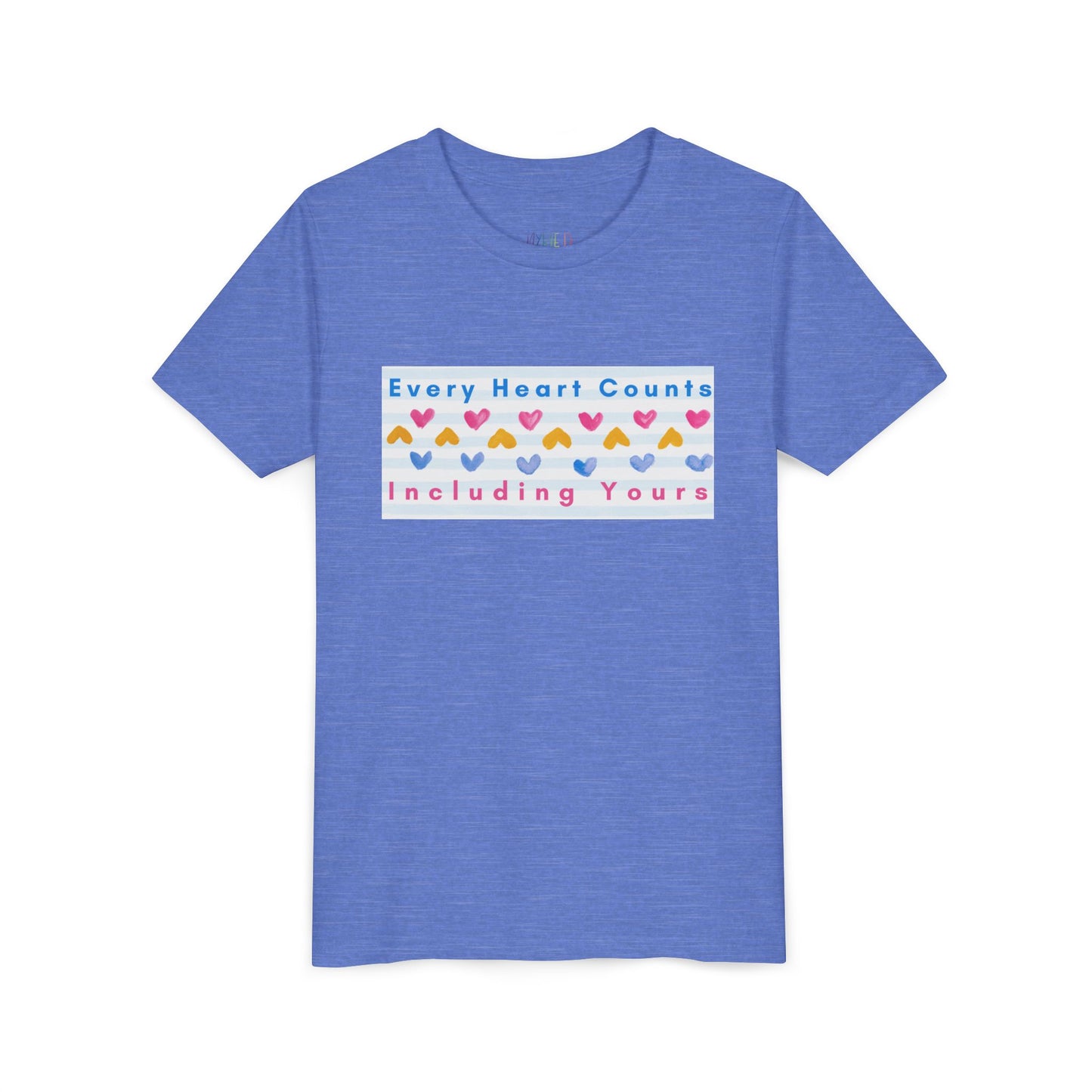 Youth Every Heart Counts Tee – Confidence & Compassion, Worn Proudly
