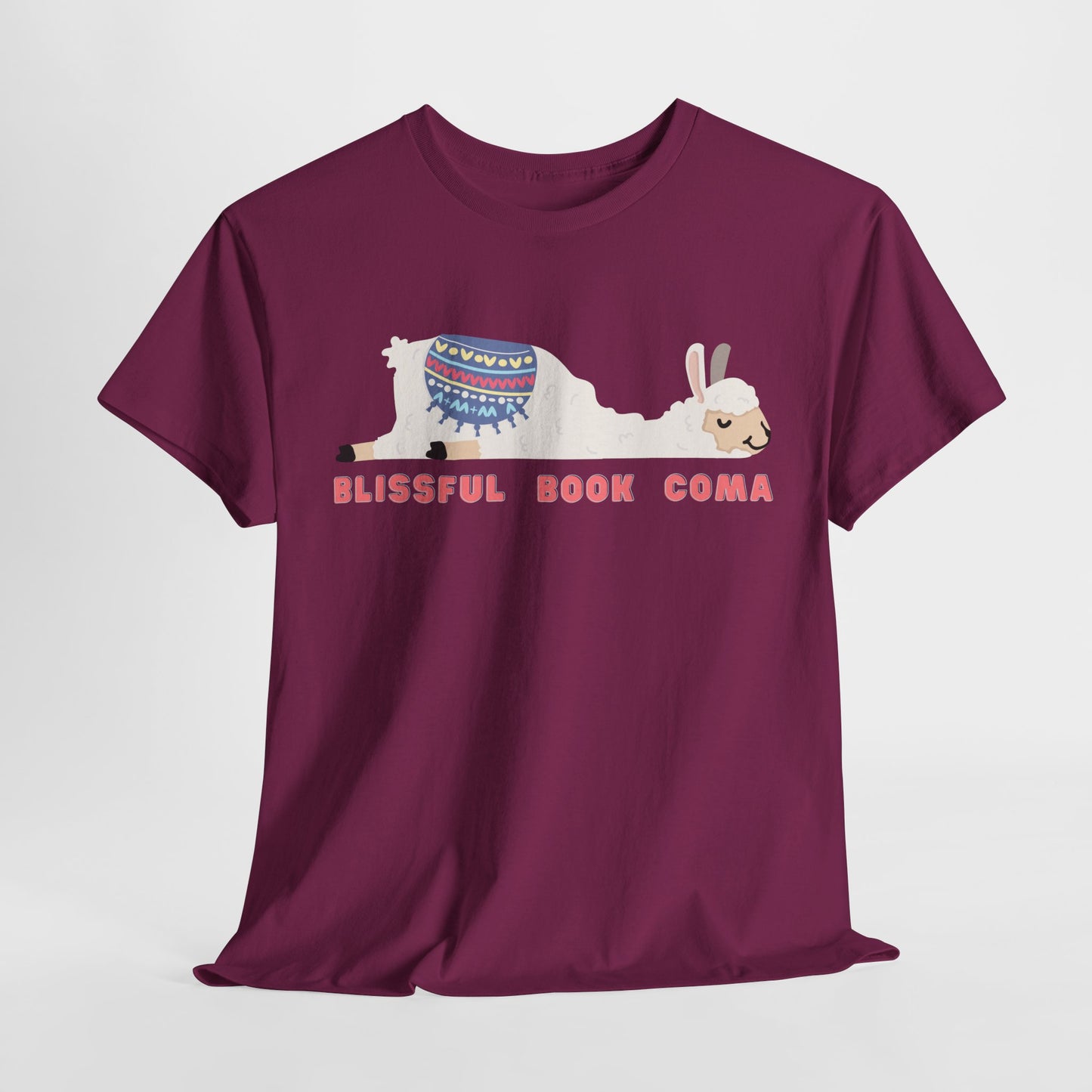 Teen/Adult Unisex – Blissful Book Coma Llama Tee