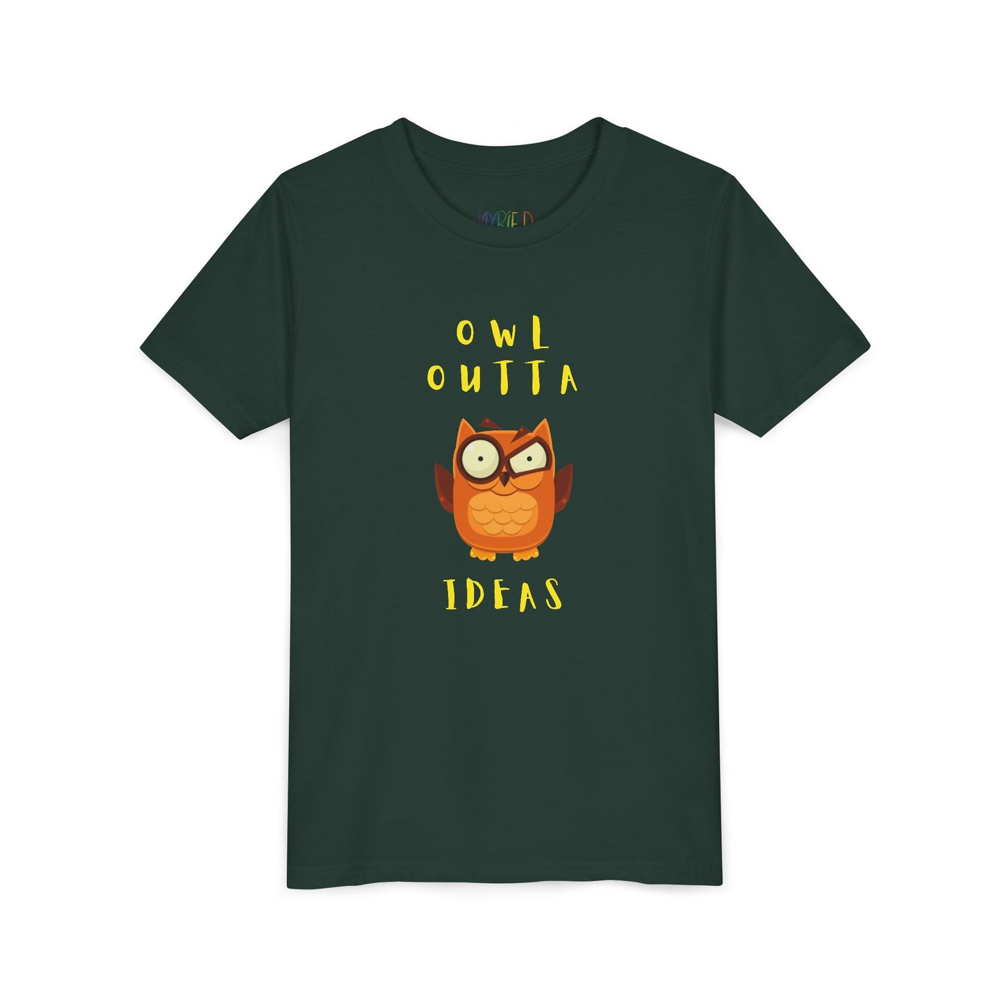 Youth Owl Outta Ideas T-Shirt – Funny Gift for Creative Kids & Readers