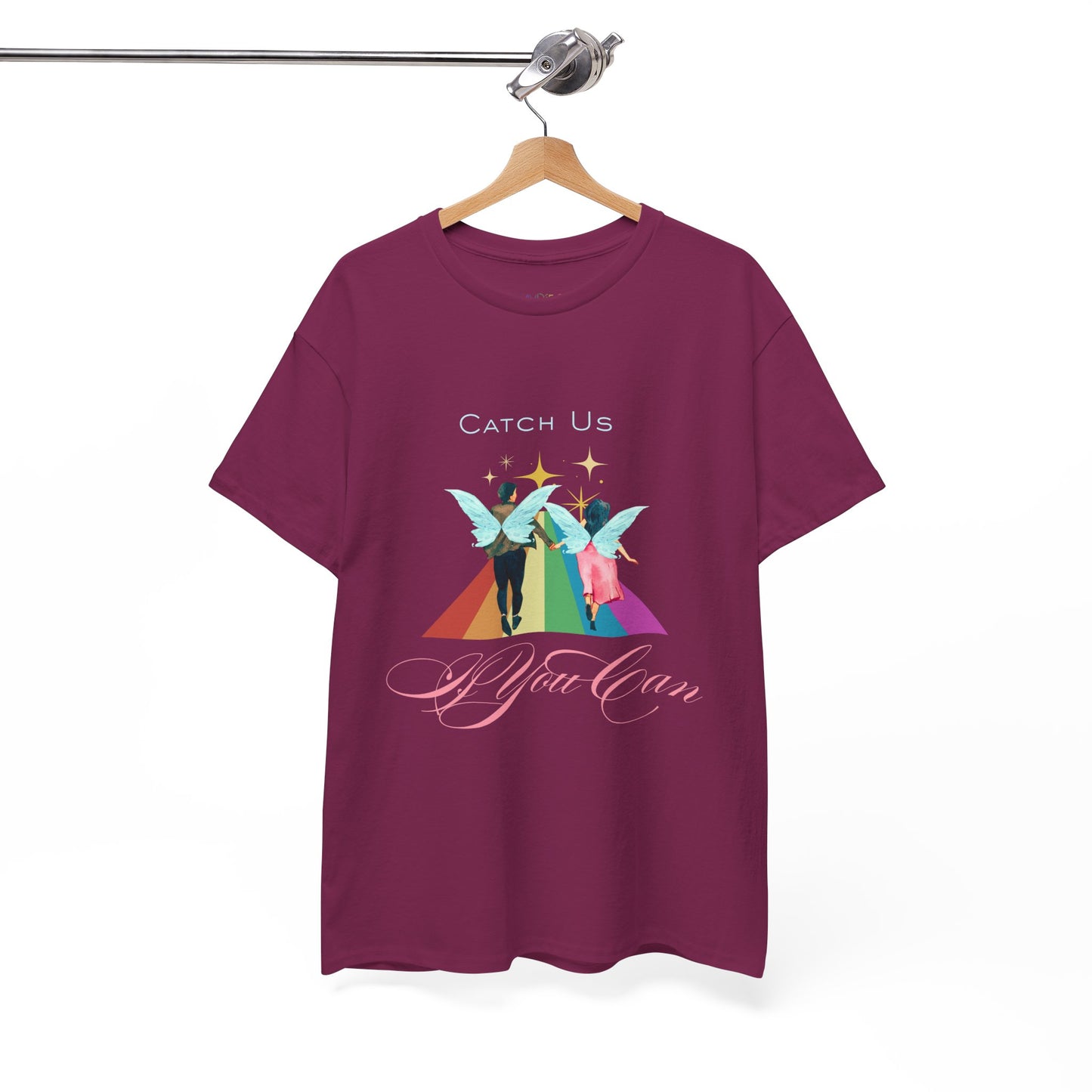 Teen/Adult Unisex Catch Us If You Can Playful Couples T-Shirt, Wedding Weekend or Everyday Adventure Apparel