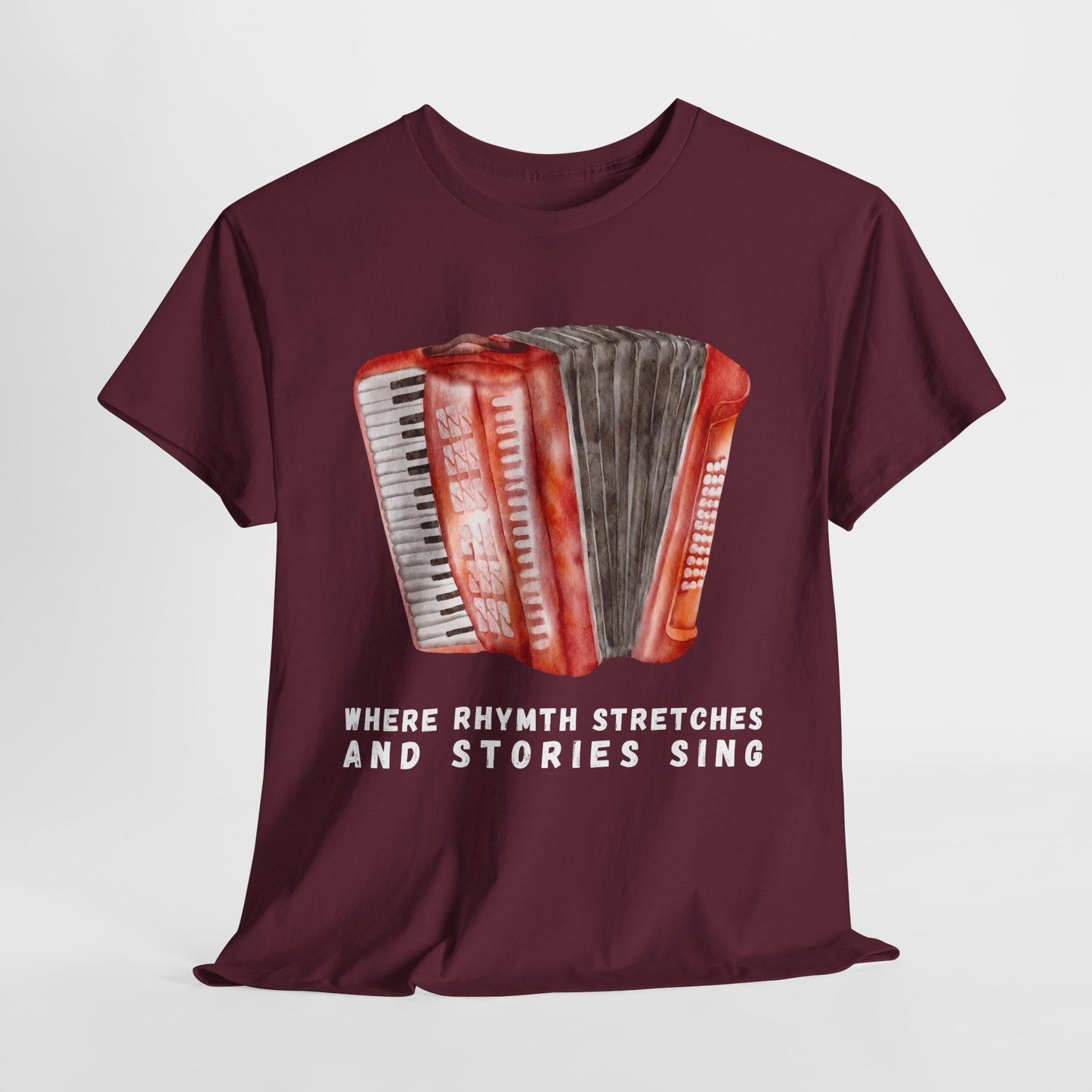 Teen/Adult Unisex Where Rhythm Stretches and Stories Sing Tee