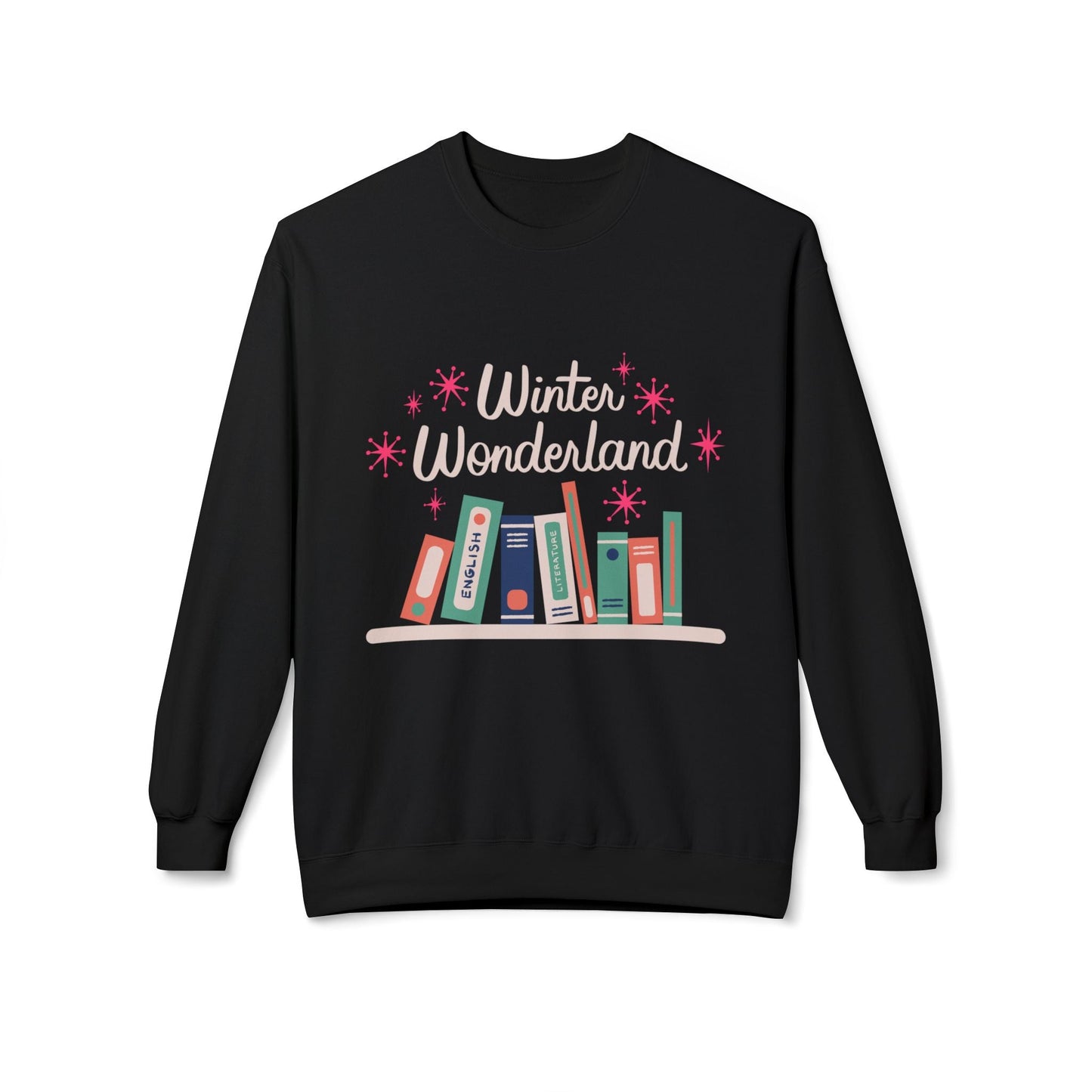 Teen/Adult Unisex Winter Wonderland Sweatshirt – Cozy Book Lover Holiday Design Printify