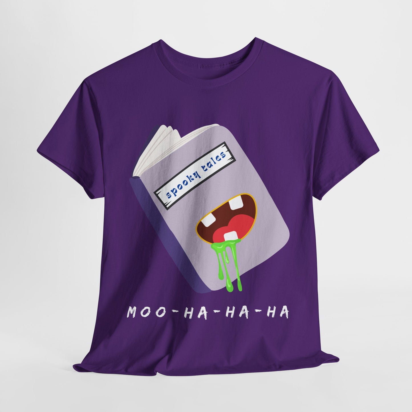 Teen/Adult Unisex Moo-Ha-Ha-Ha β Spooky Tales Monster Book Tee
