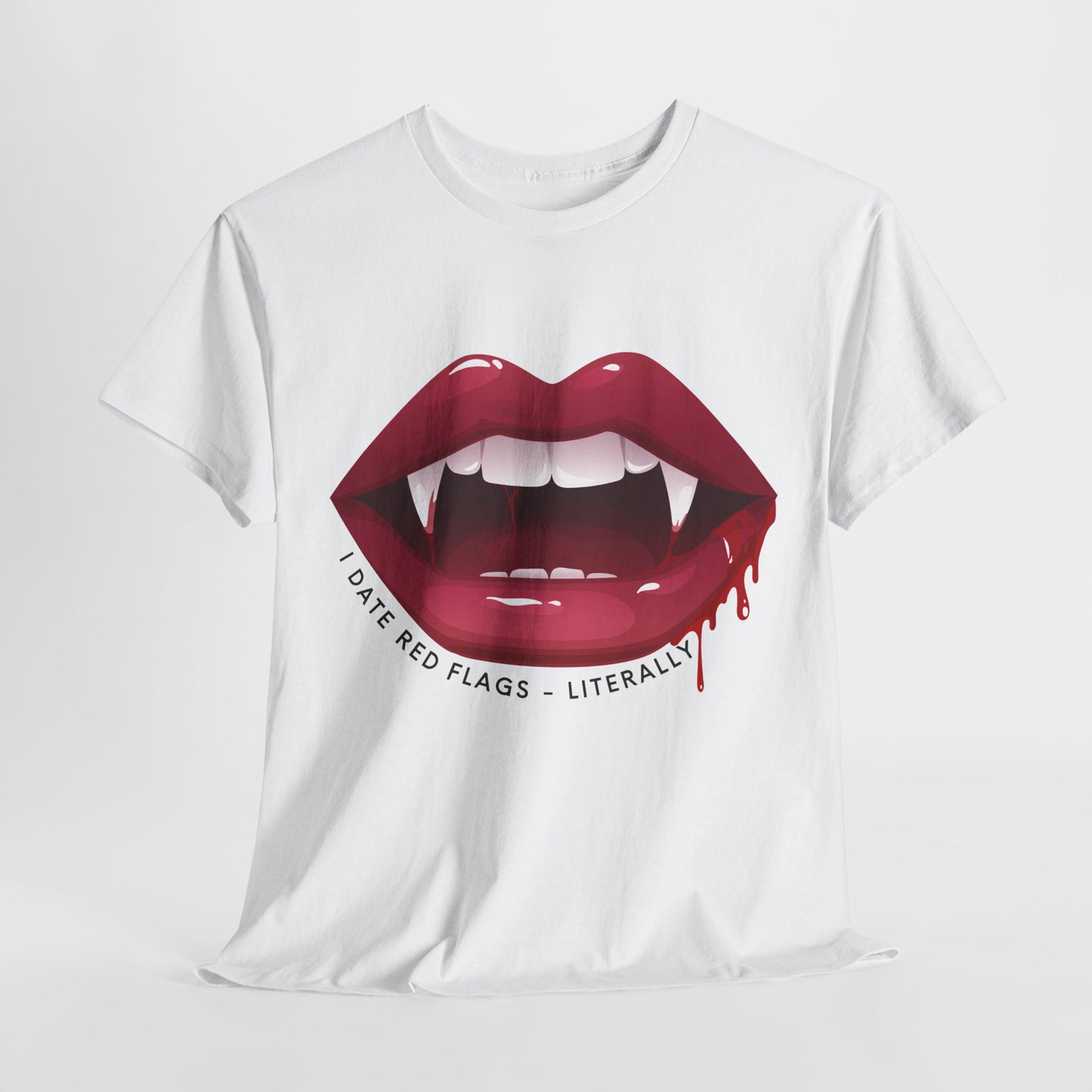 Teen/Adult Unisex “I Date Red Flags – Literally” T-Shirt – Fangirl Gift for Paranormal Romance Readers