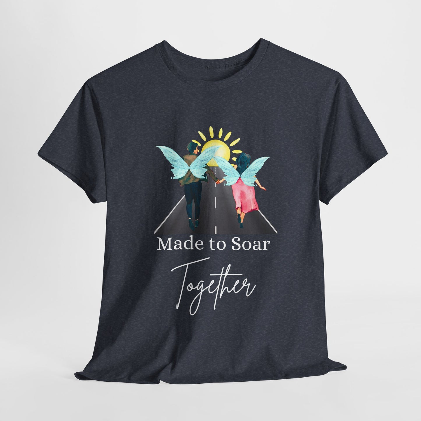 Teen/Adult Unisex Made to Soar Together Tee – Romantic Gift for Couples, Fairytale Wedding & Honeymoon Shirt