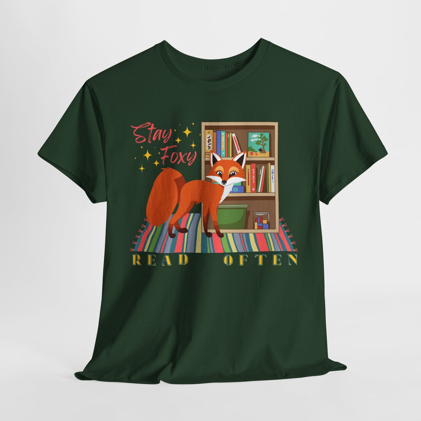 Teen/Adult Unisex “Stay Foxy, Read Often” Fox Tee