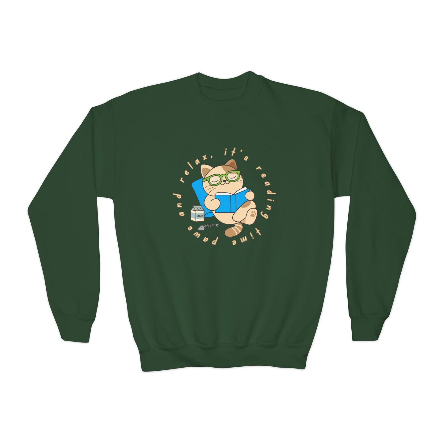 Youth Paws and Relax Sweatshirt – It’s Reading Time!