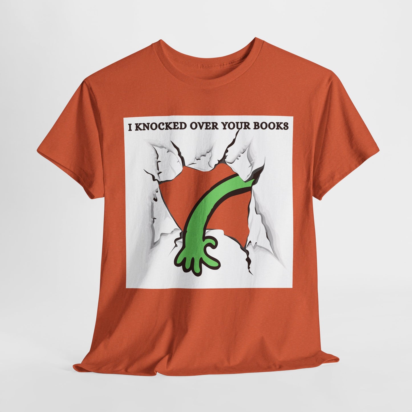 Teen/Adult Unisex Oops! Alien Mayhem Tee – Bookstack Toppler Extraordinaire
