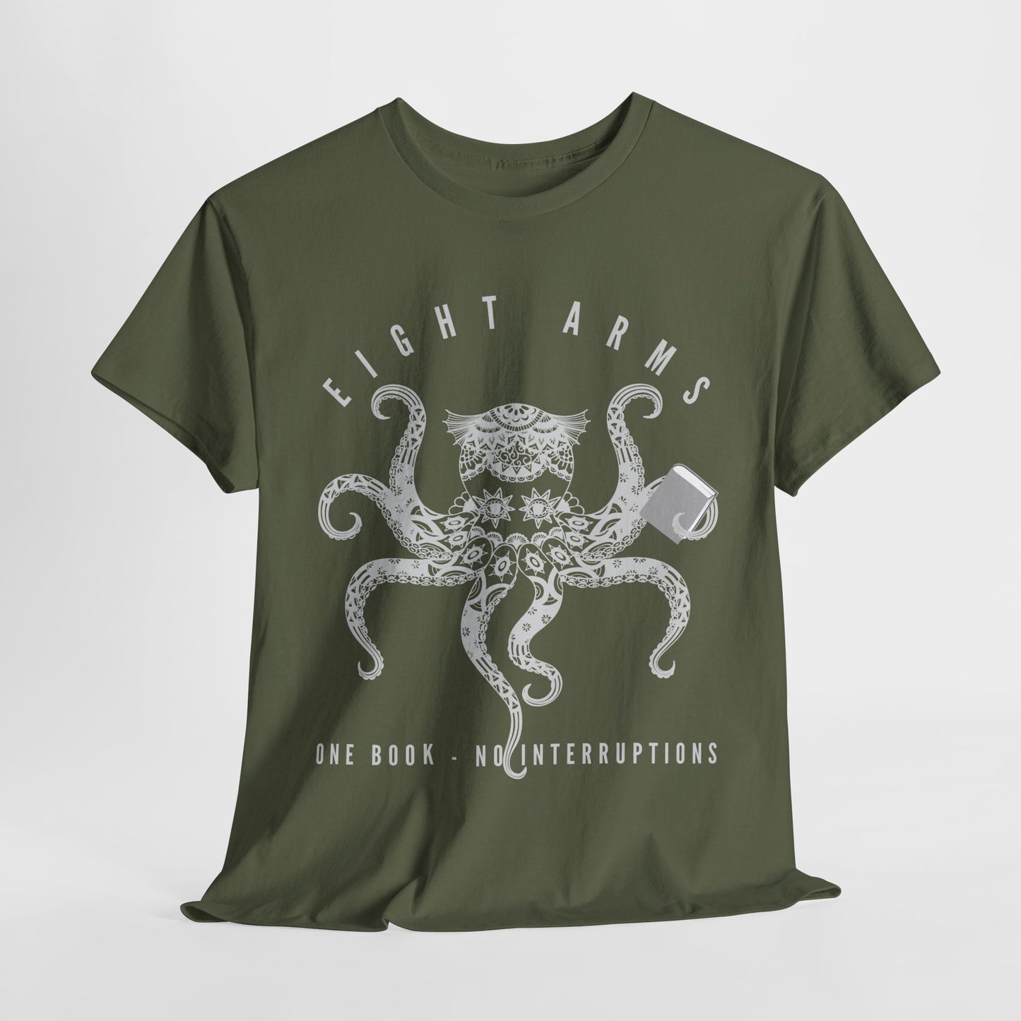 Teen/Adult Unisex β Eight Arms, One Book Tee β No Interruptions, Just Ink-Credible Reading