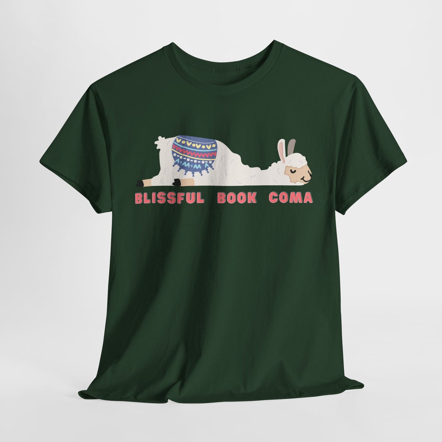 Teen/Adult Unisex – Blissful Book Coma Llama Tee