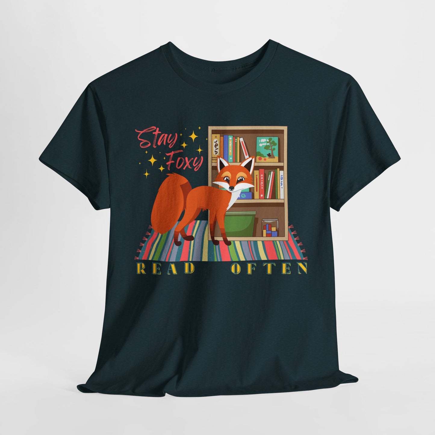 Teen/Adult Unisex “Stay Foxy, Read Often” Fox Tee