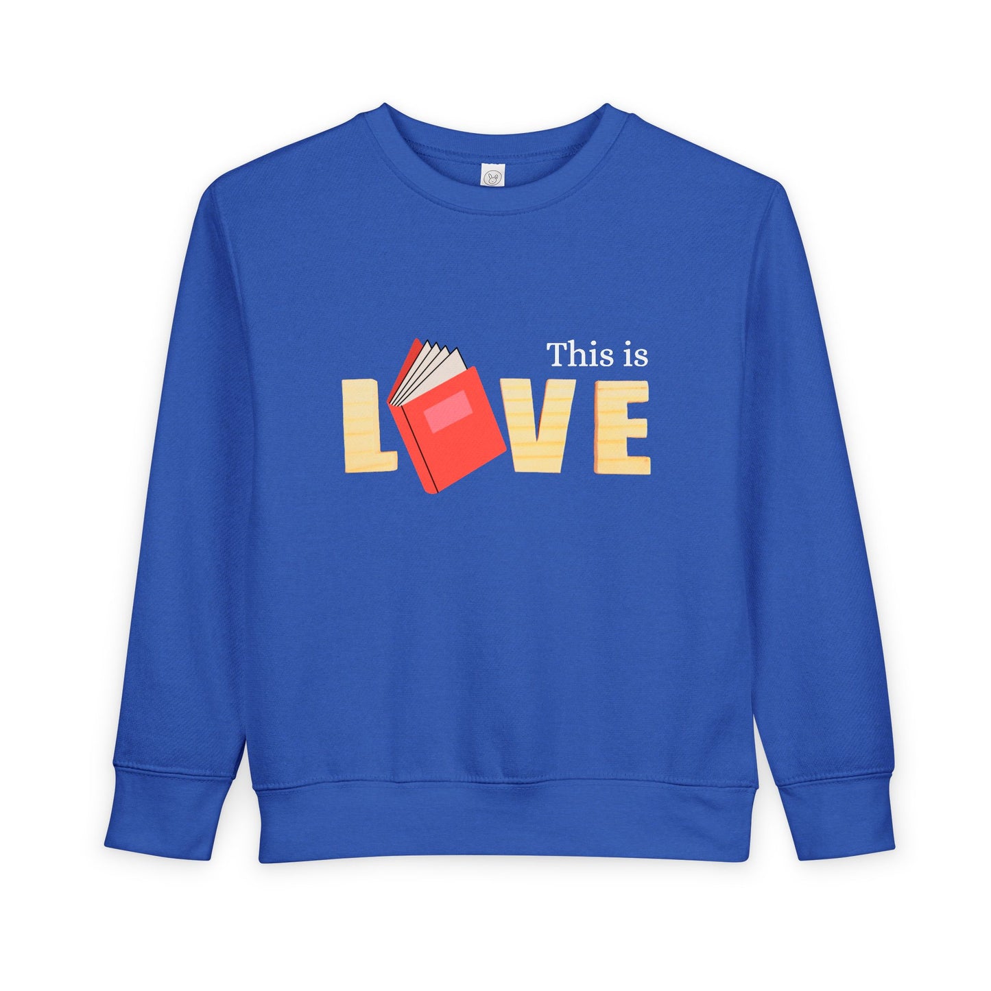 Toddler This Is Love Sweatshirt – Book Lover Reading Heart Crewneck for Kids