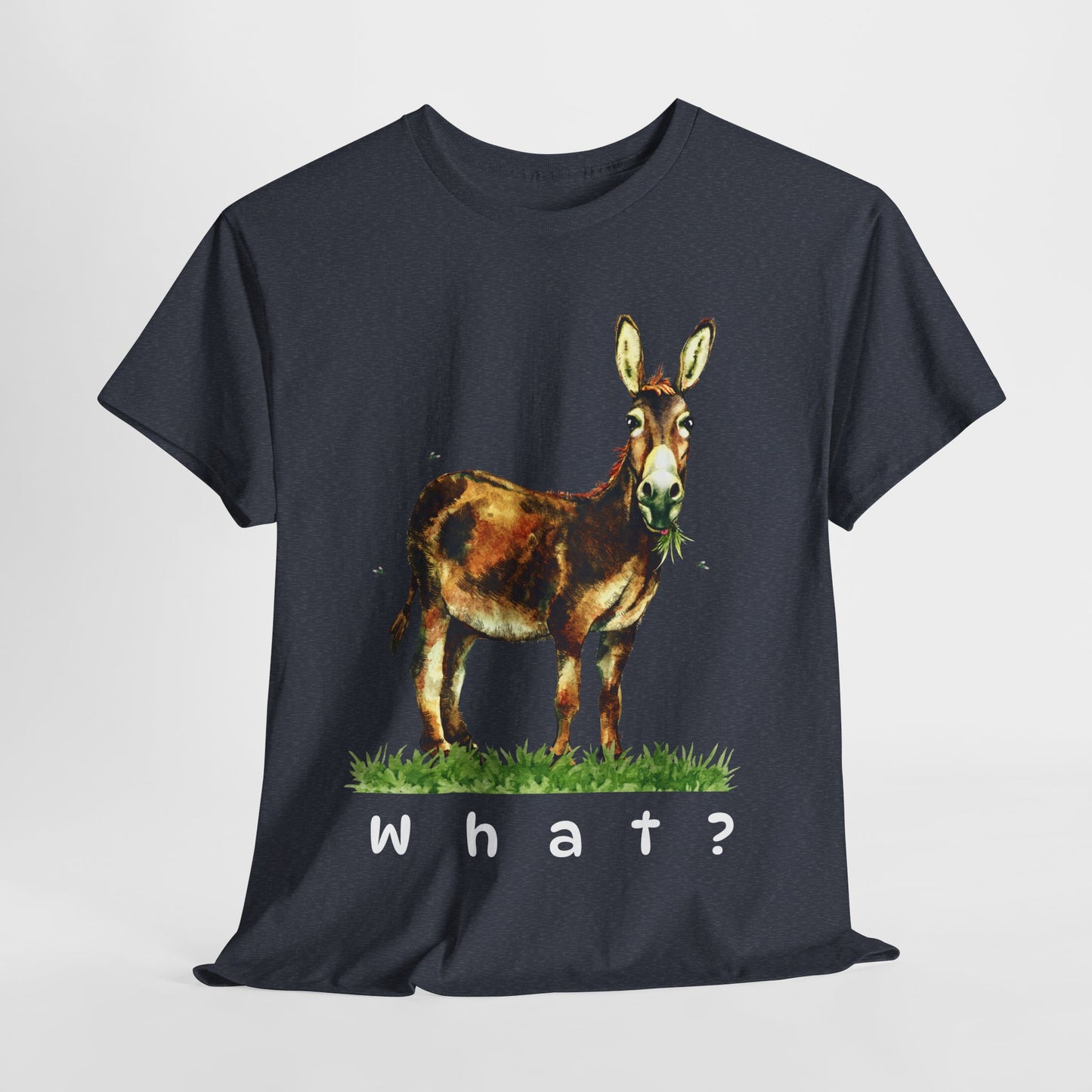 Teen/Adult Unisex What? Tee – Funny Animal Shirt for Sarcastic Souls & Grass-Focused Thinkers