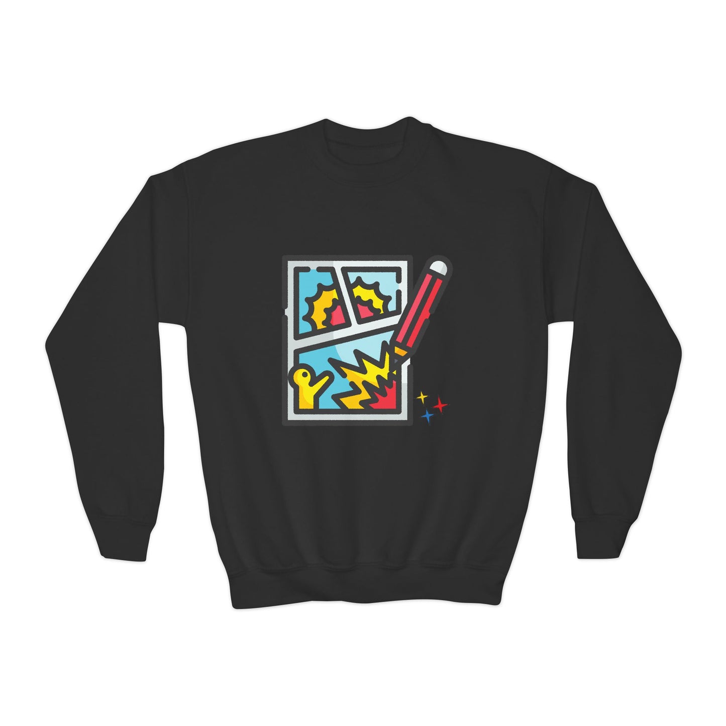 Youth Comic Creator Sweatshirt – Draw, Imagine, Create!
