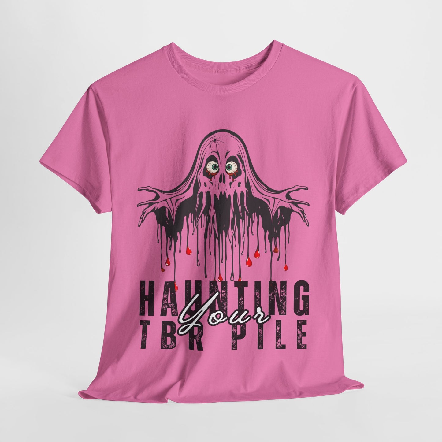 Teen/Adult Unisex Haunting Your TBR Pile T-Shirt β Horror Reader Graphic Tee