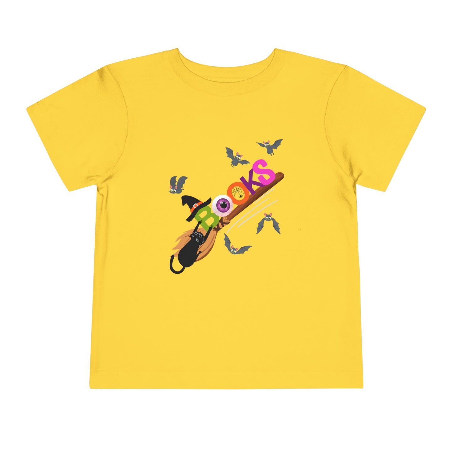 Toddler T-Shirt – Witchy Cat & Books on a Broom