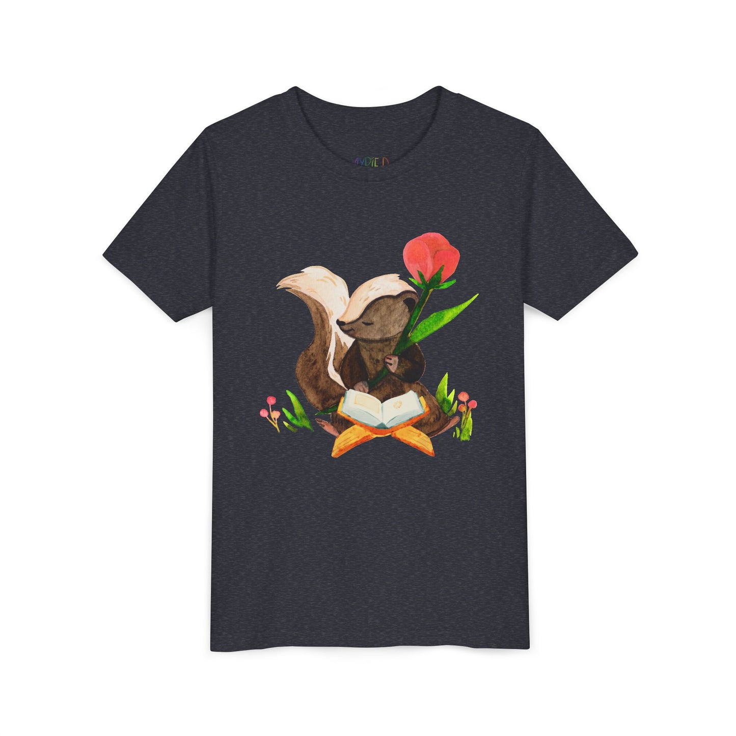 Youth Stop and Read the Stories Tee β Sweet Skunk Shirt for Gentle Bookworms