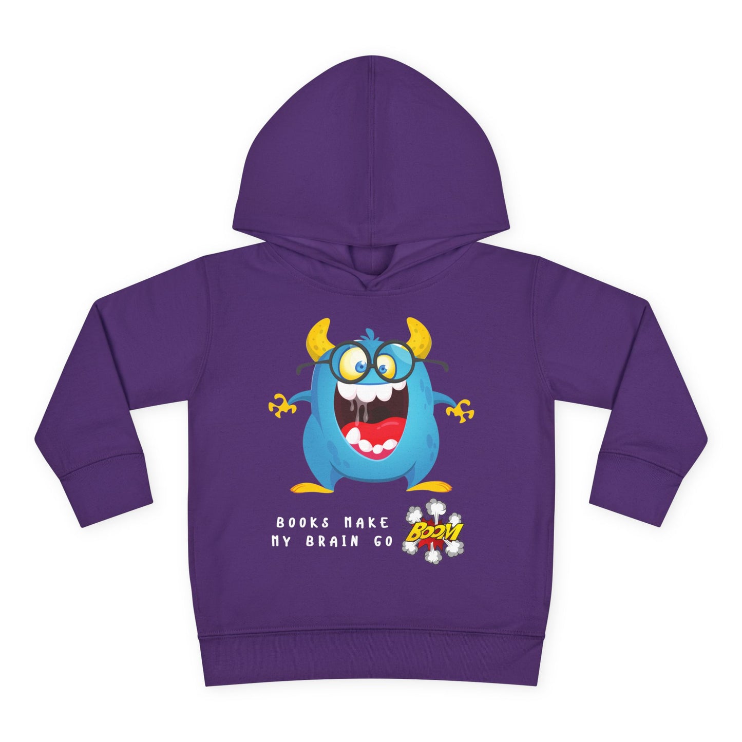 Toddler Books Make My Brain Go Boom Hoodie – Excited Monster Reader Design