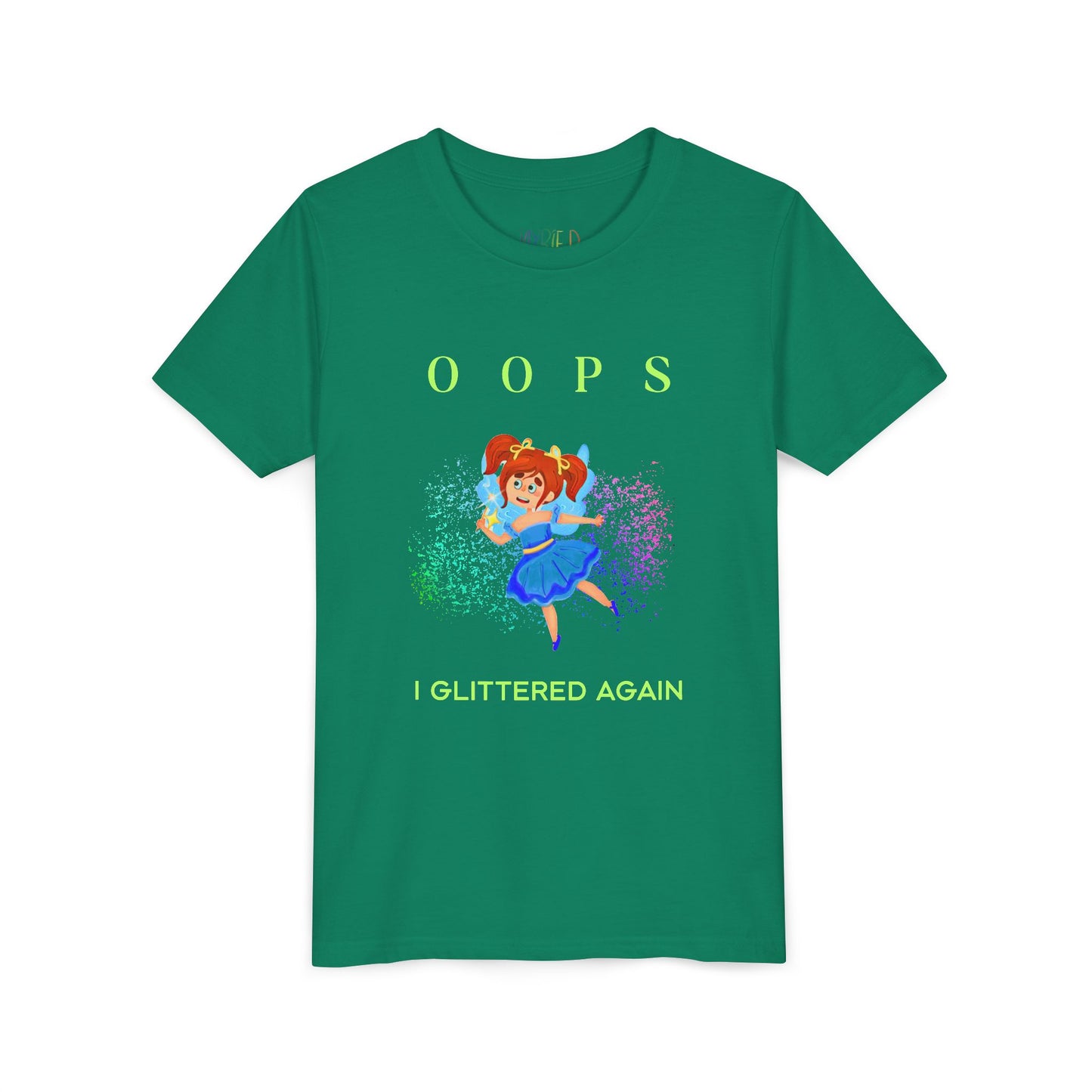Youth Oops I Glittered Again Tee – Sparkle Happens!