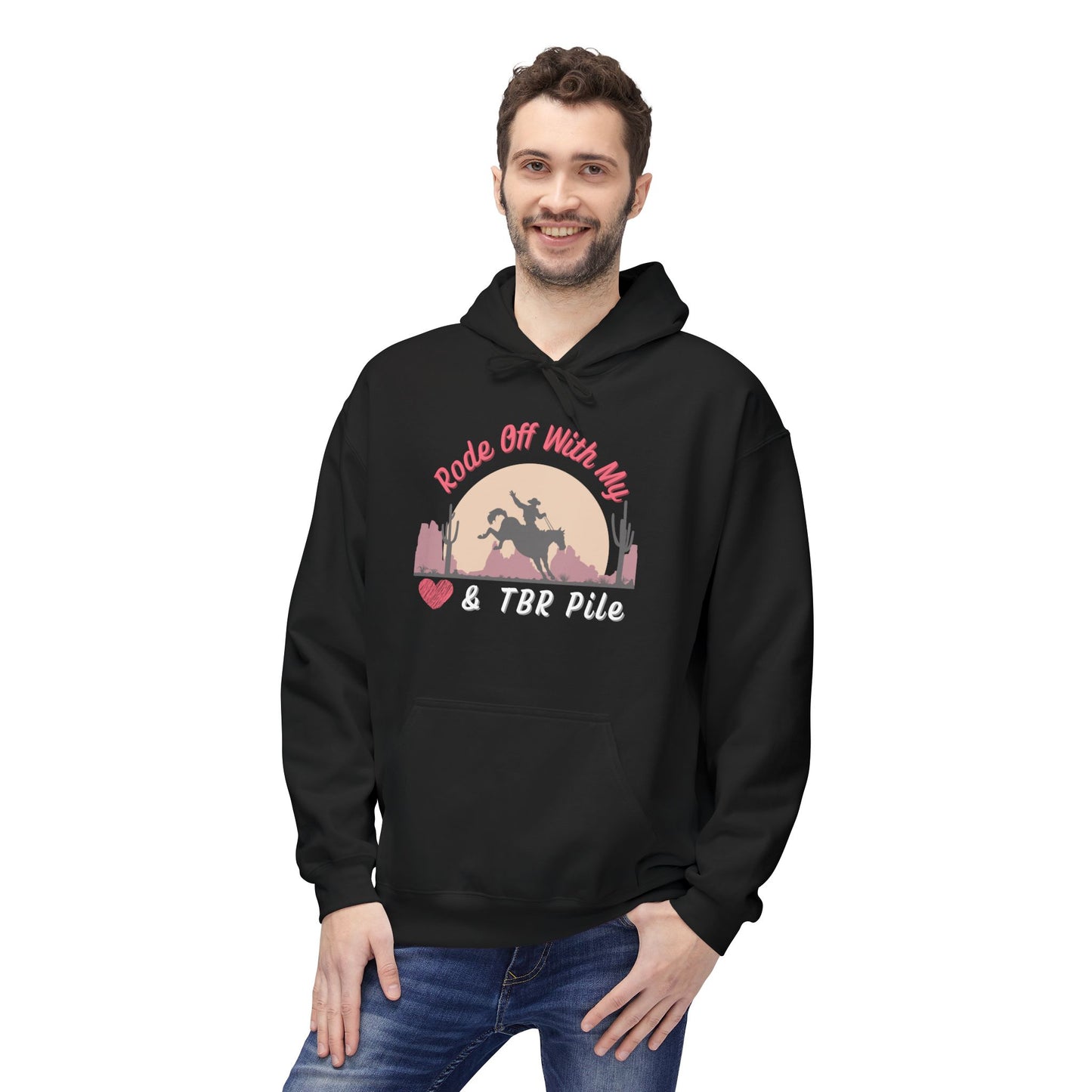 Teen/Adult Unisex Rode Off With My TBR Pile Western Hoodie