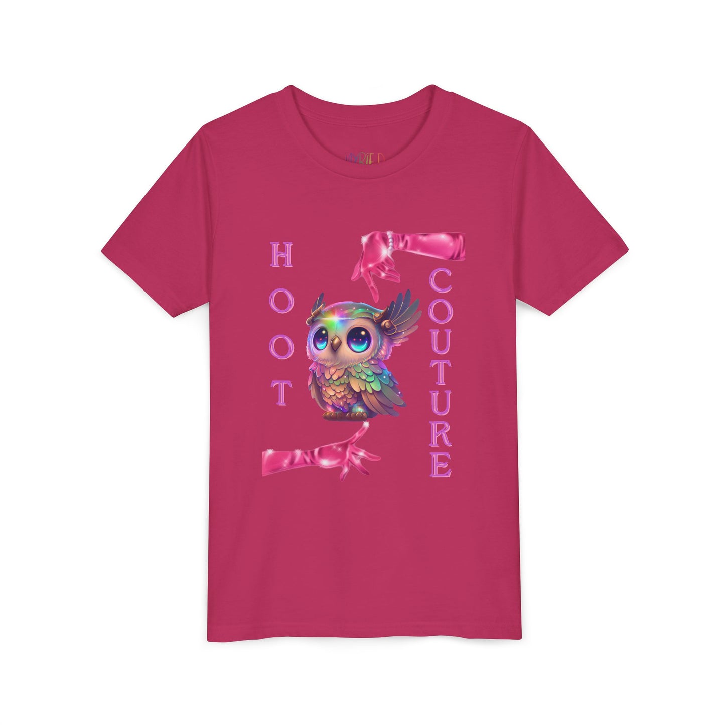 Youth Hoot Couture T-Shirt – Rainbow Owl Fashion Tee for Bold & Creative Kids