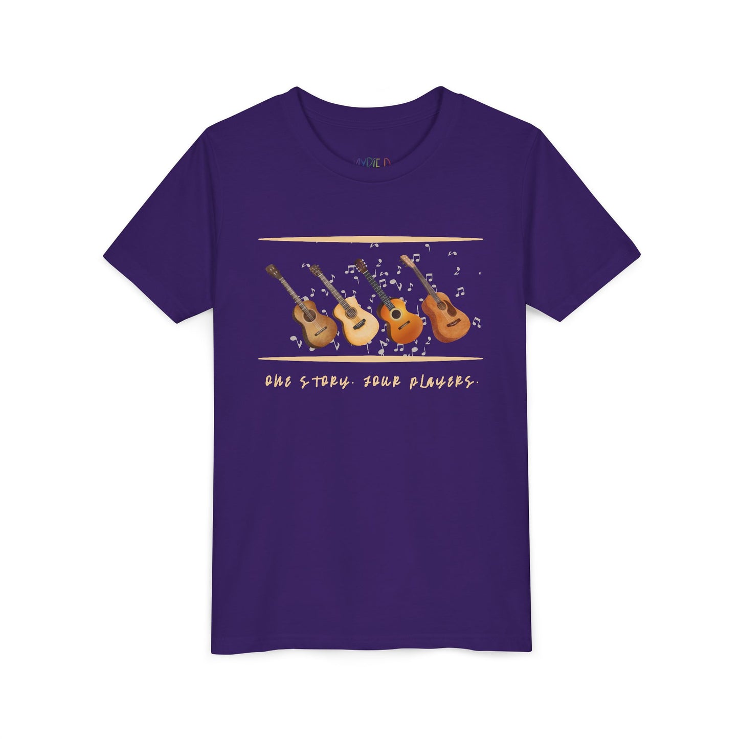 Youth One Story. Four Players. Tee β Guitar Ensemble Shirt for Collaborative Creatives (Words Edition)