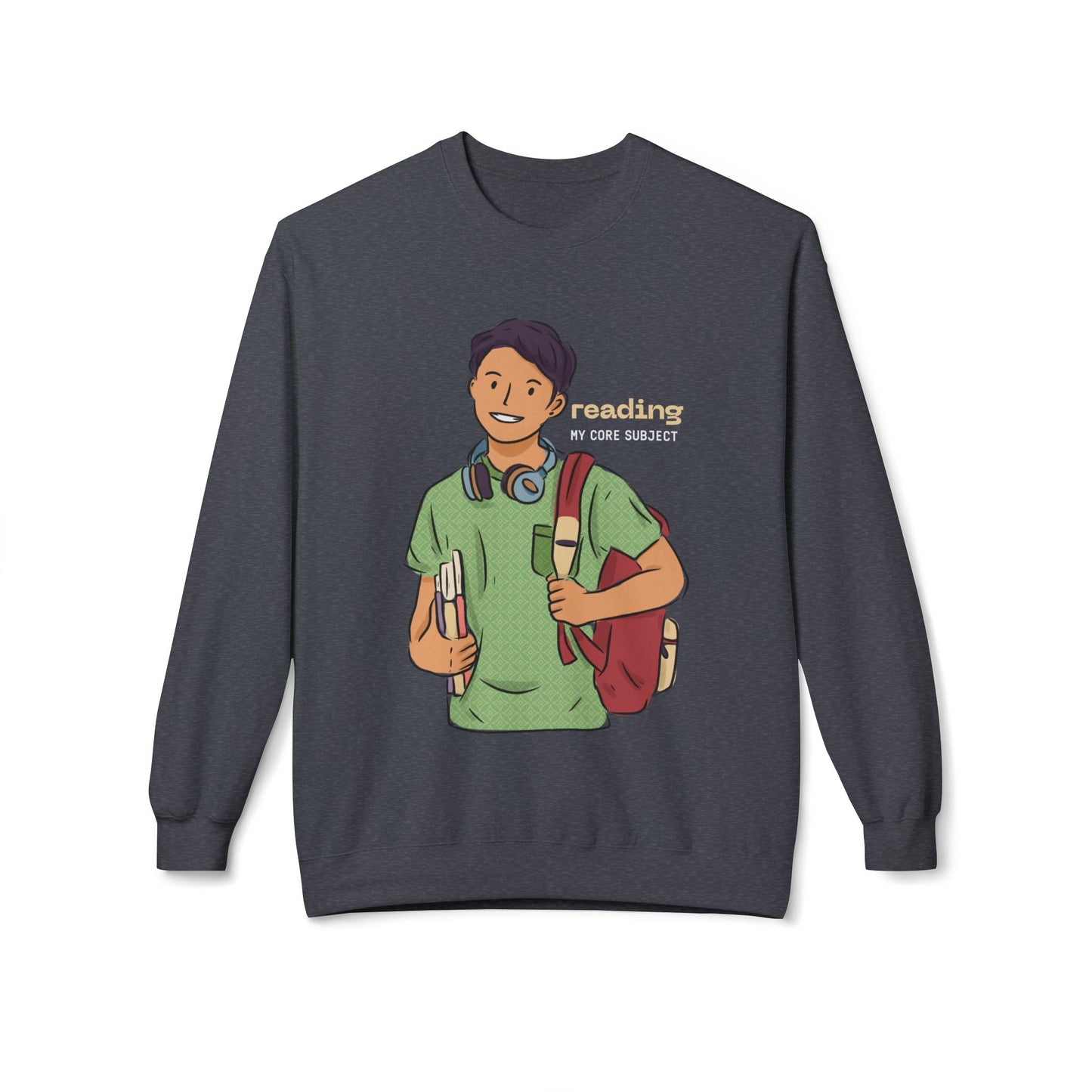 Teen/Adult Unisex Reading – My Core Subject Sweatshirt – Academic Book Lover Crewneck