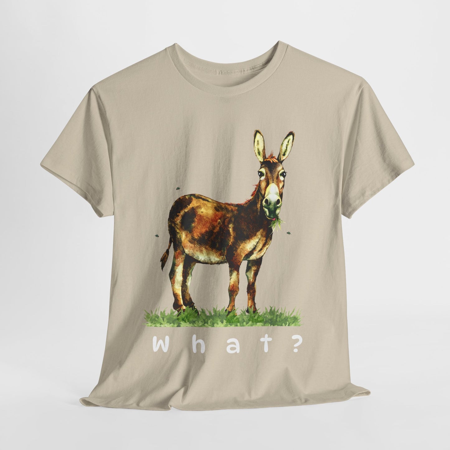Teen/Adult Unisex What? Tee – Funny Animal Shirt for Sarcastic Souls & Grass-Focused Thinkers