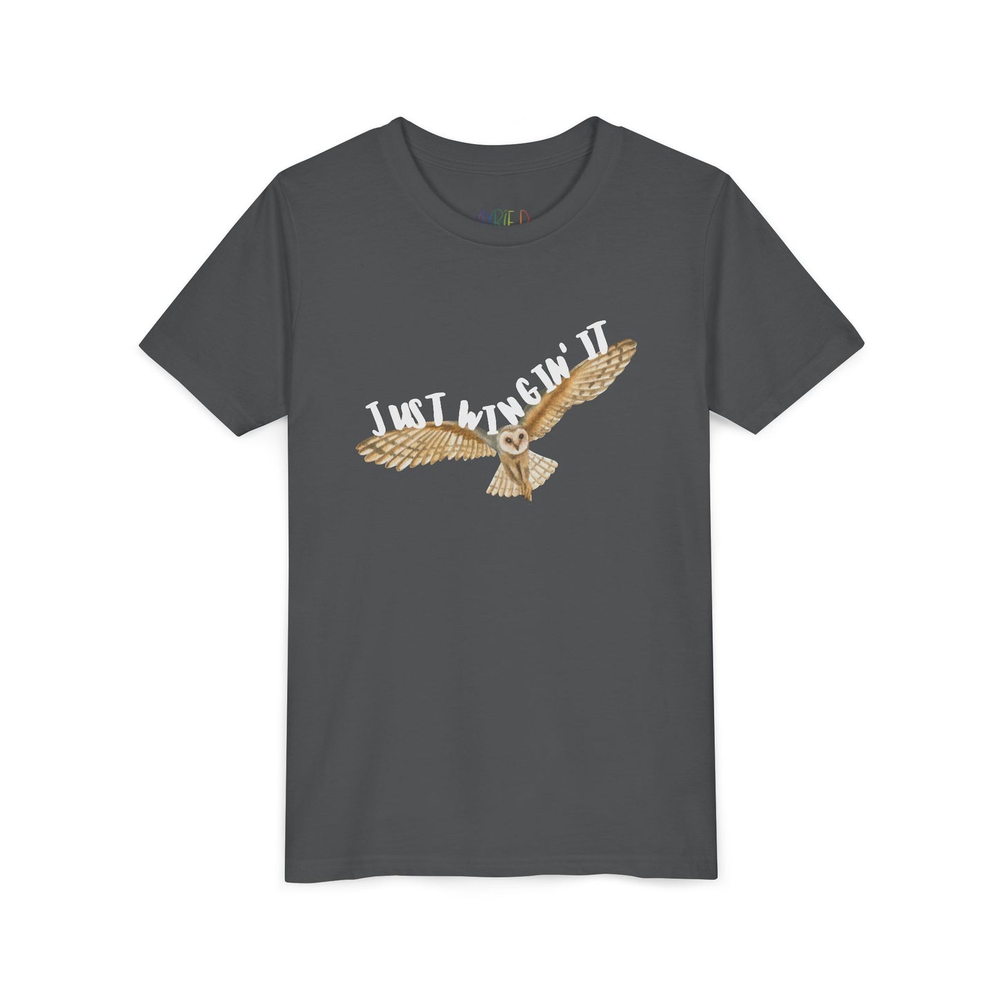 Youth Just Wingin’ It T-Shirt – Funny Owl Shirt for Free-Spirited Kids Who Go With the Flow