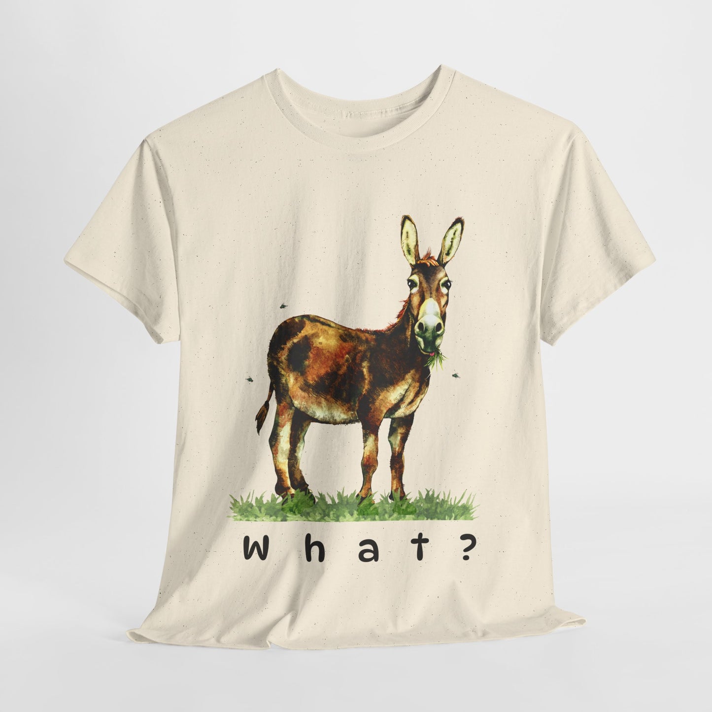 Teen/Adult Unisex What? Tee – Funny Animal Shirt for Sarcastic Souls & Grass-Focused Thinkers