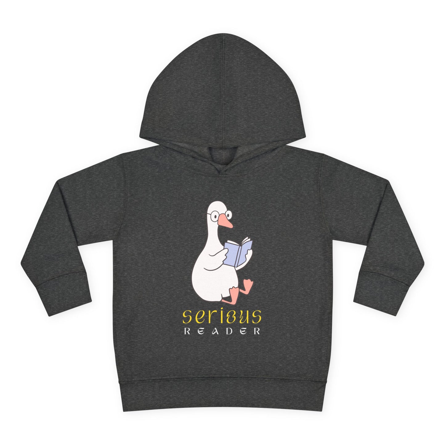 Toddler Serious Reader Hoodie – Book-Loving Goose Design