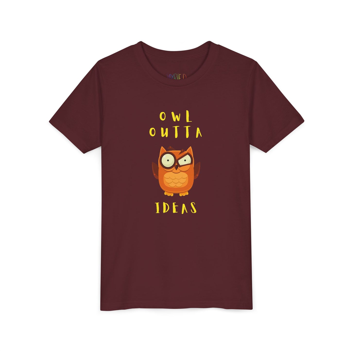 Youth Owl Outta Ideas T-Shirt – Funny Gift for Creative Kids & Readers