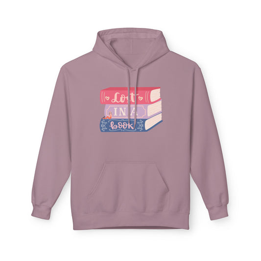 Teen/Adult Unisex Lost in a Book Hoodie – Cute Bookworm and Pastel Stack Design