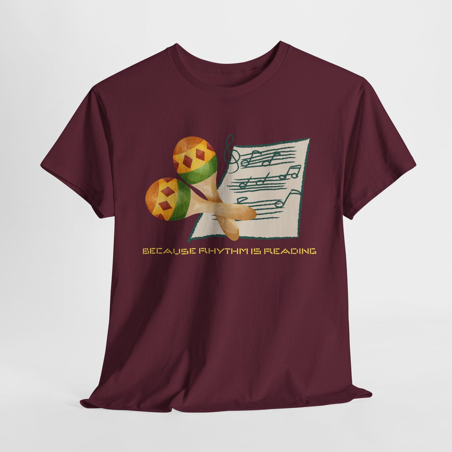 Teen/Adult Unisex Because Rhythm Is Reading Tee