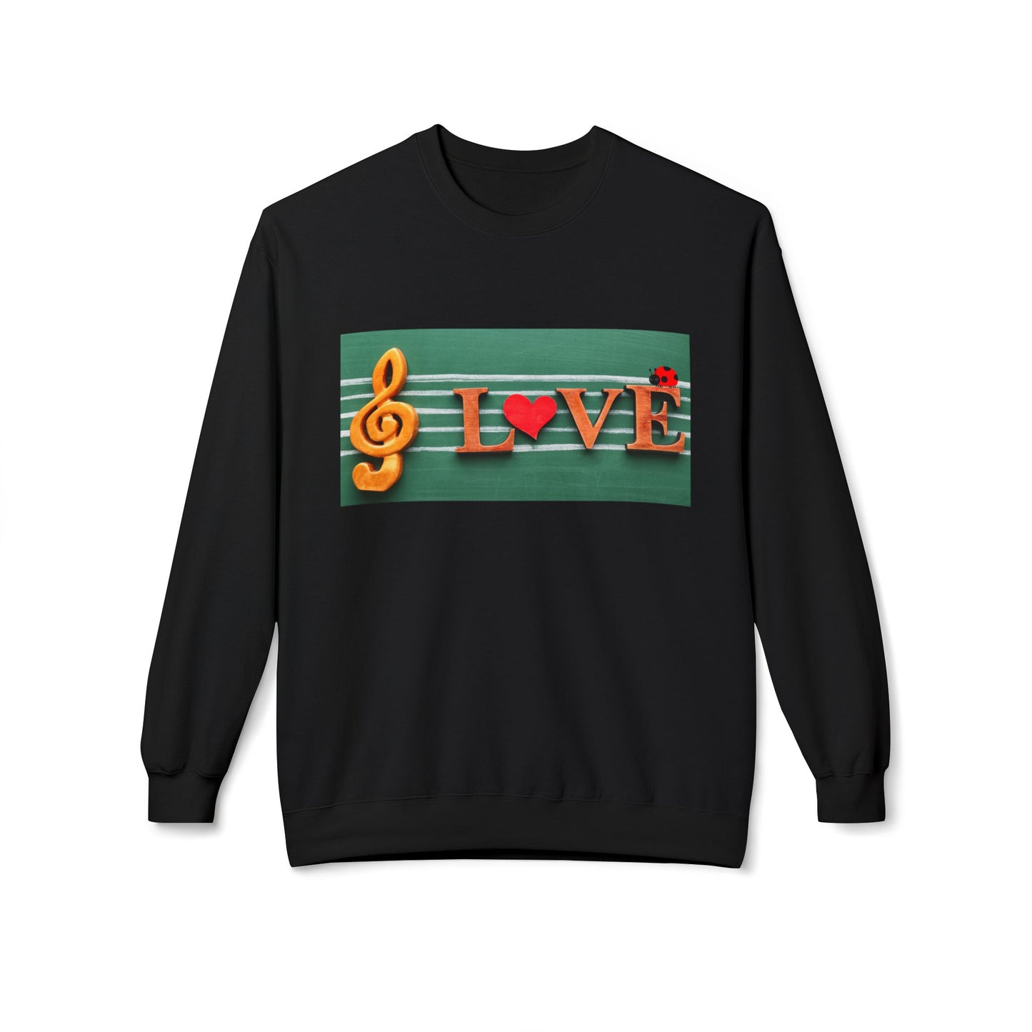 Teen/Adult Unisex Love Music Sweatshirt – Musical Treble Clef Design for Teachers and Song Lovers