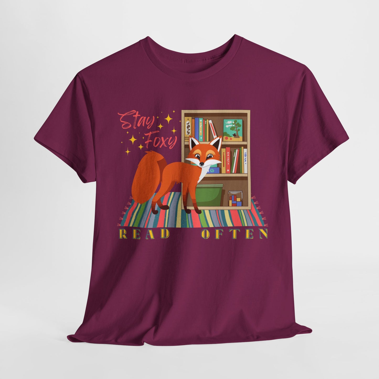 Teen/Adult Unisex “Stay Foxy, Read Often” Fox Tee