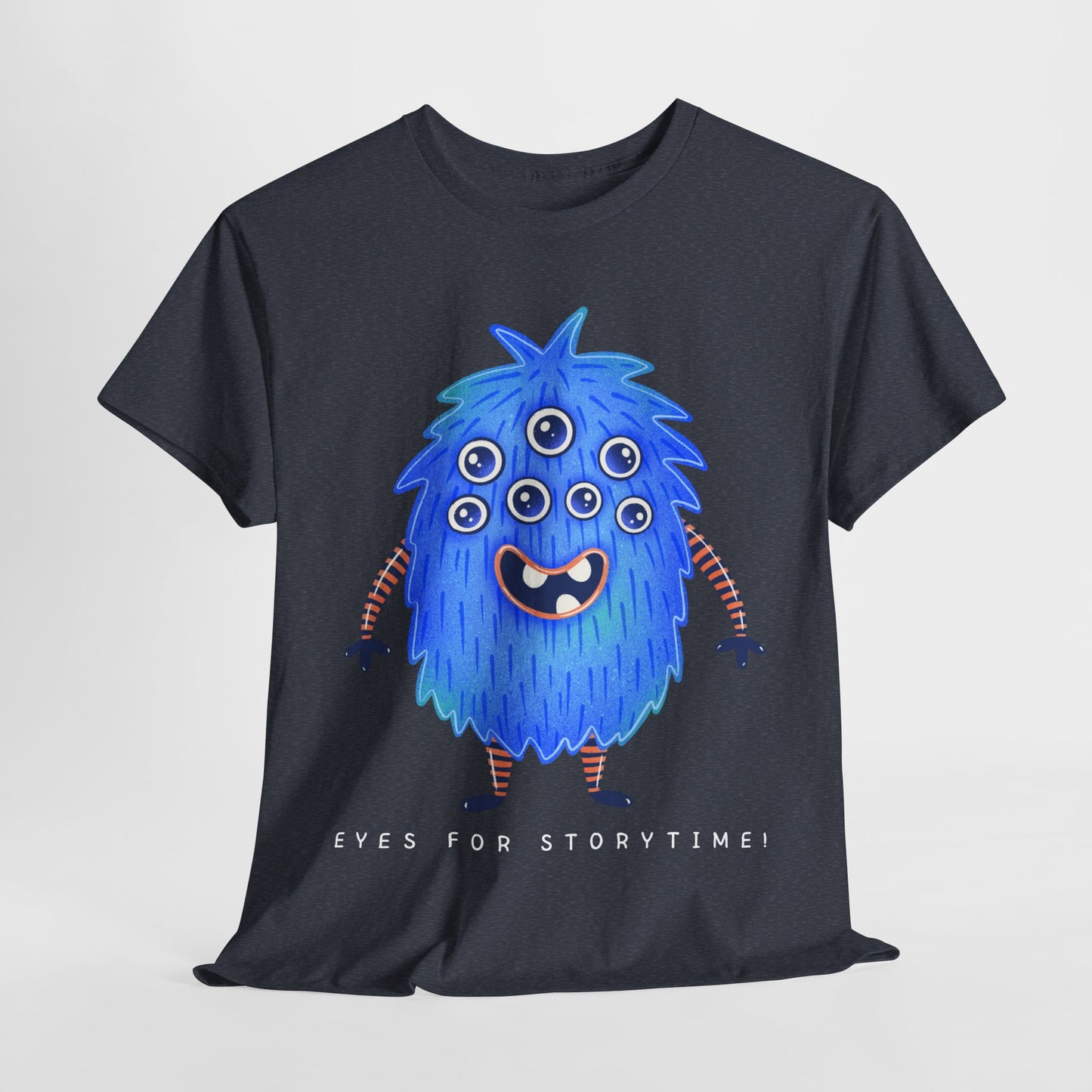 Teen/Adult Unisex “Eyes for Storytime!” Tee – Funny Multi-Eyed Monster Shirt for Readers, Teachers & Lit Lovers