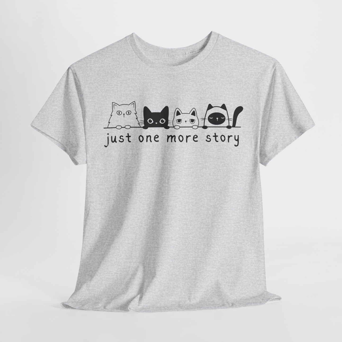 Teen/Adult Unisex Just One More Story Tee β Feline Readers Unite