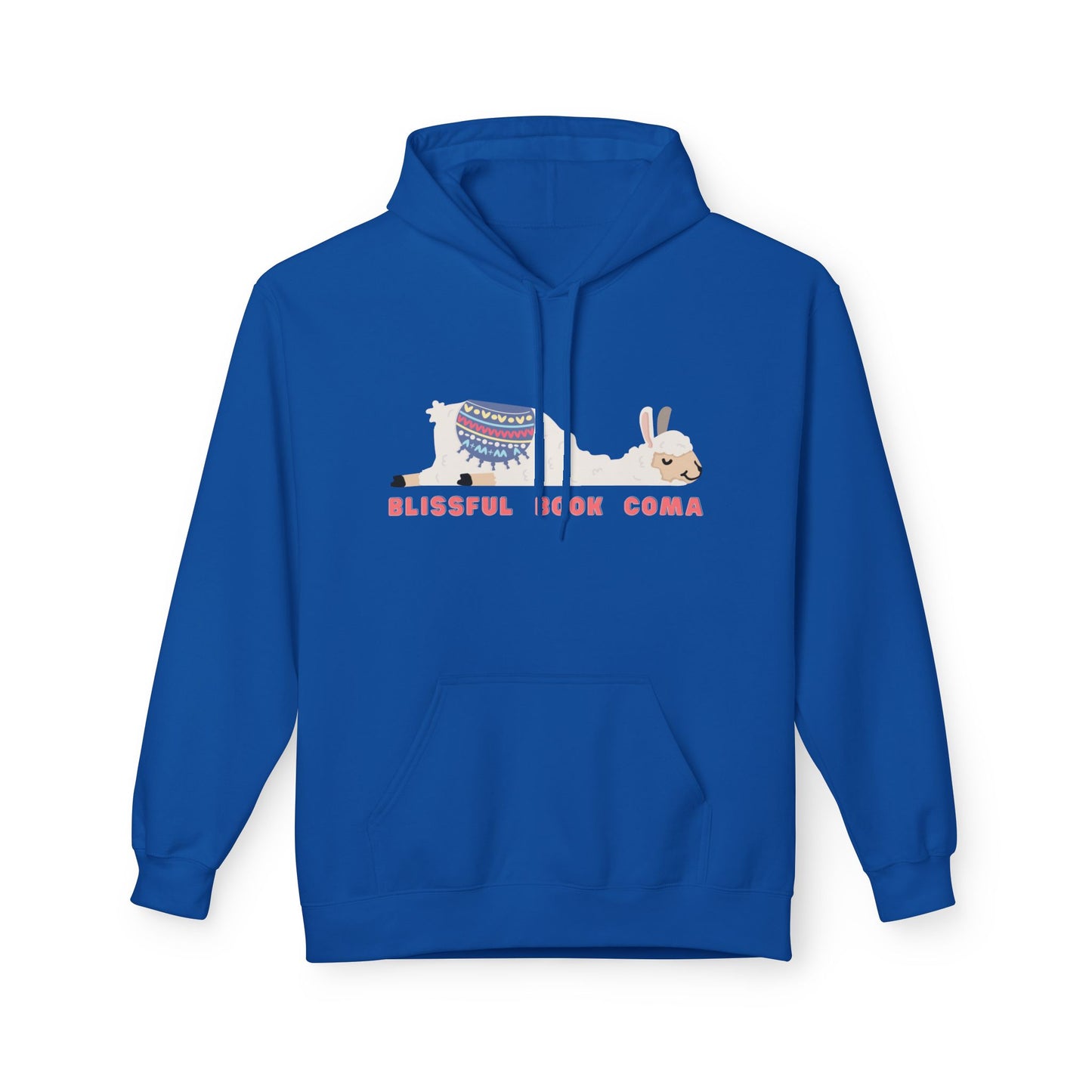 Teen/Adult Unisex Blissful Book Coma Hoodie – Cozy Llama Reading Design