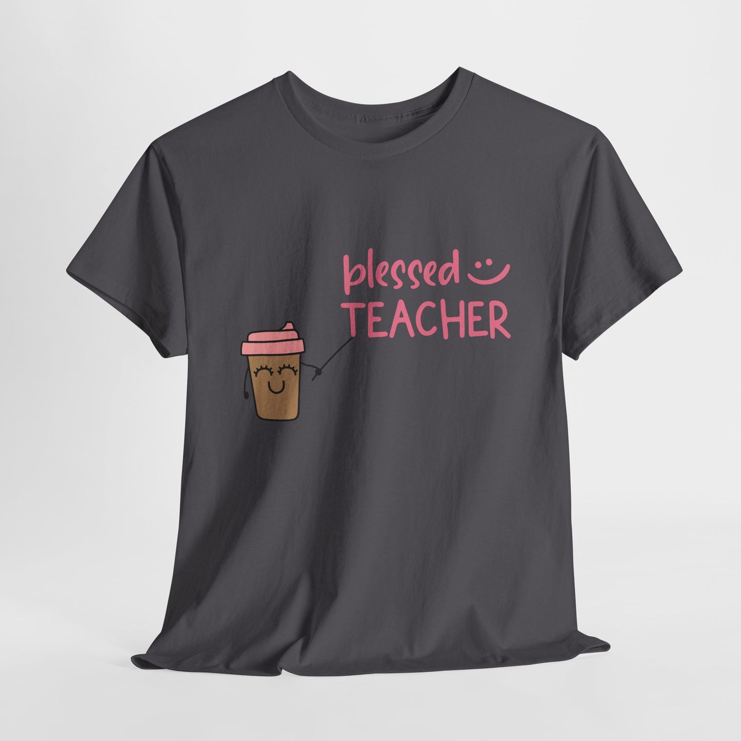 Teen/Adult Unisex Blessed Teacher Coffee Tee – Cute & Cozy for Caffeinated Educators