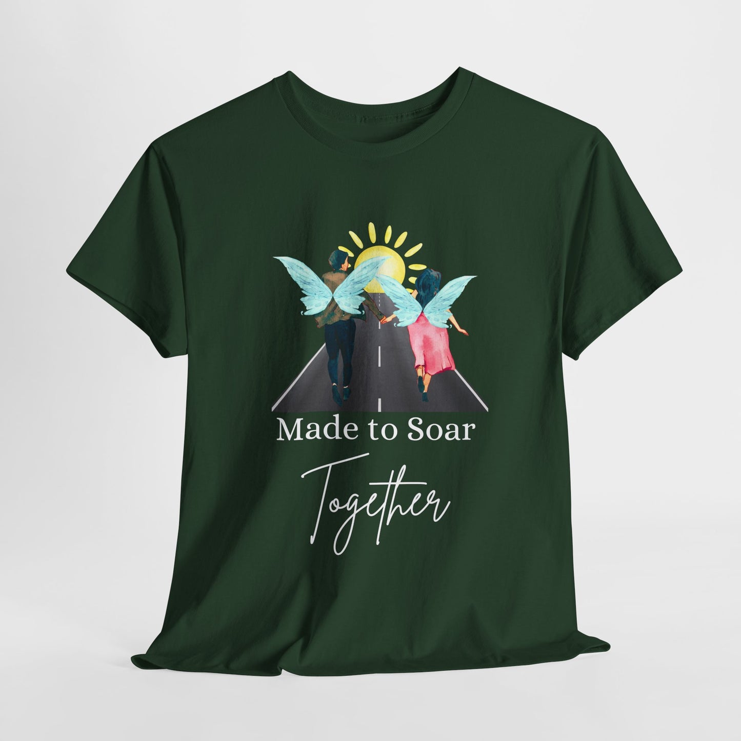 Teen/Adult Unisex Made to Soar Together Tee – Romantic Gift for Couples, Fairytale Wedding & Honeymoon Shirt